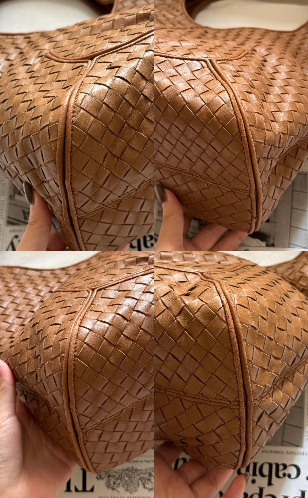 Vintage Bottega Veneta milk tea hobo bag