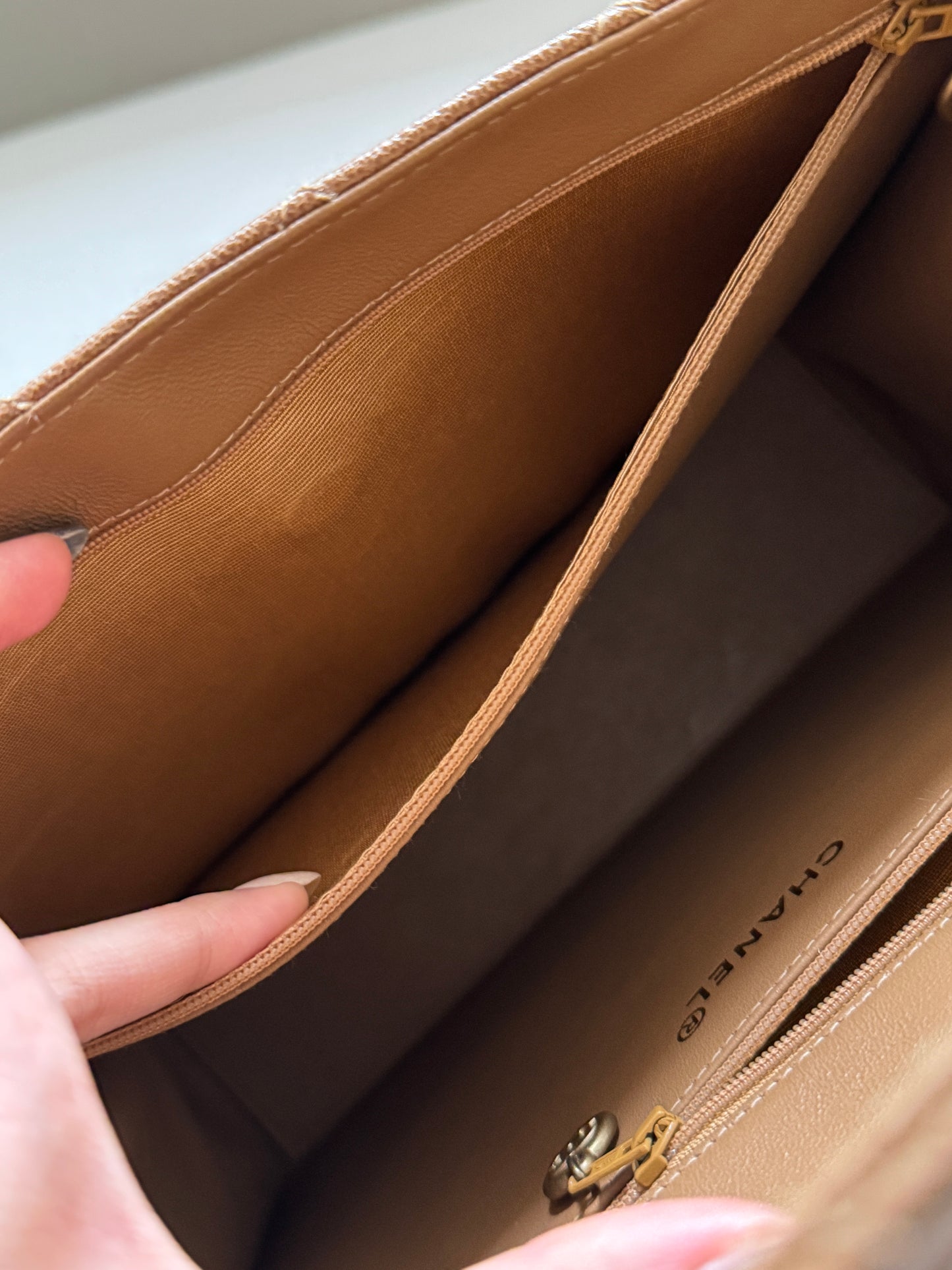 Vintage Chanel wild stitch荔枝牛皮tote bag🧋