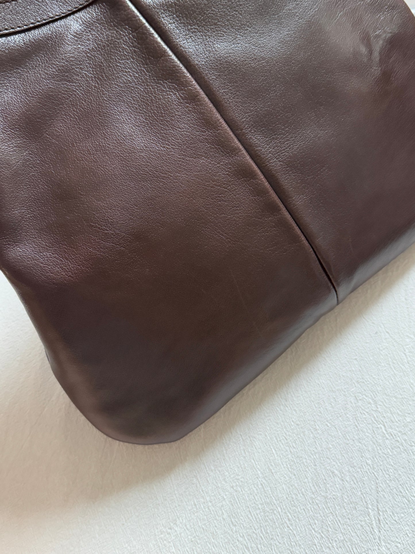 Vintage YSL 補丁logo leather hobo bag