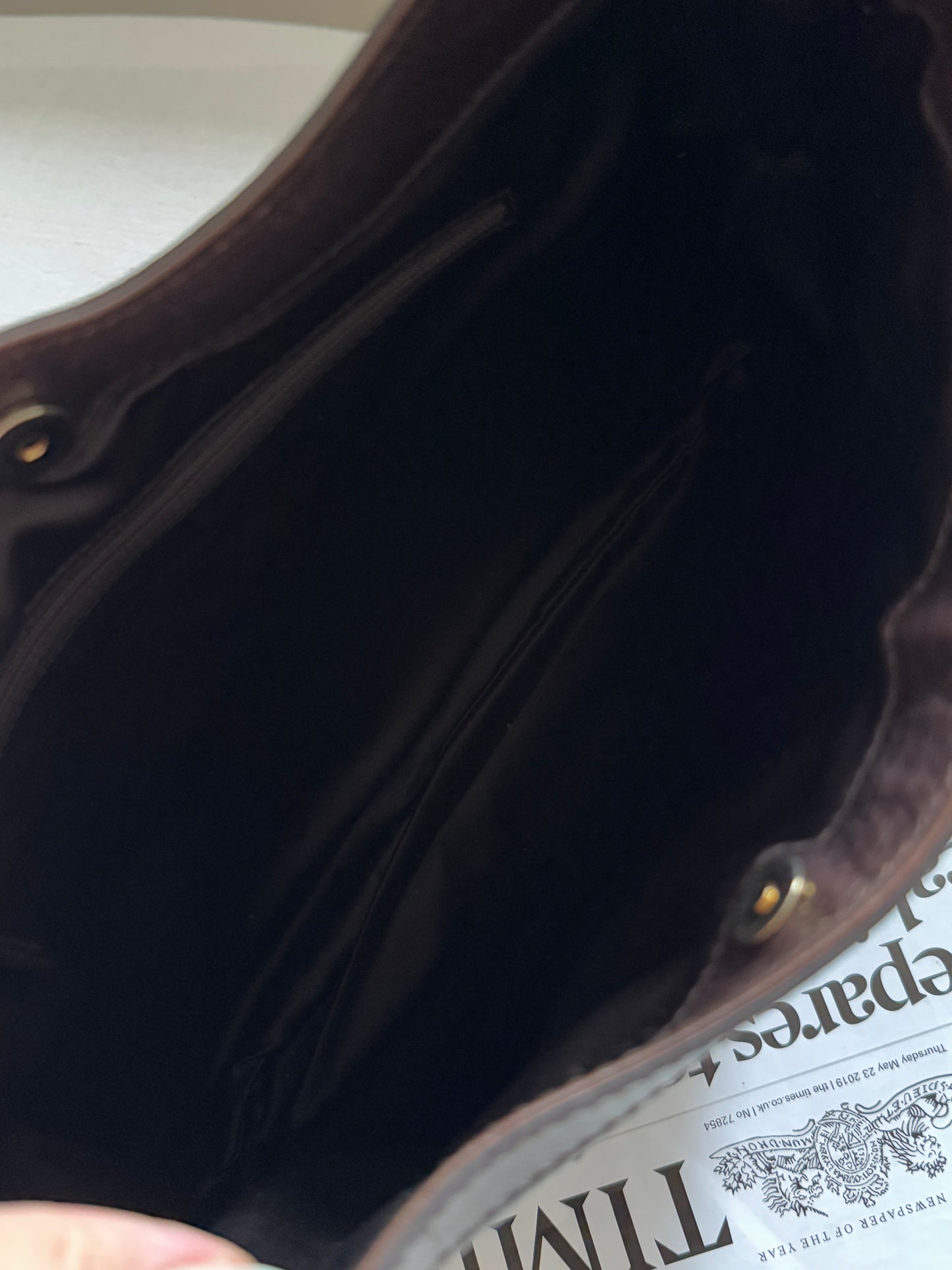 Vintage YSL 補丁logo leather hobo bag