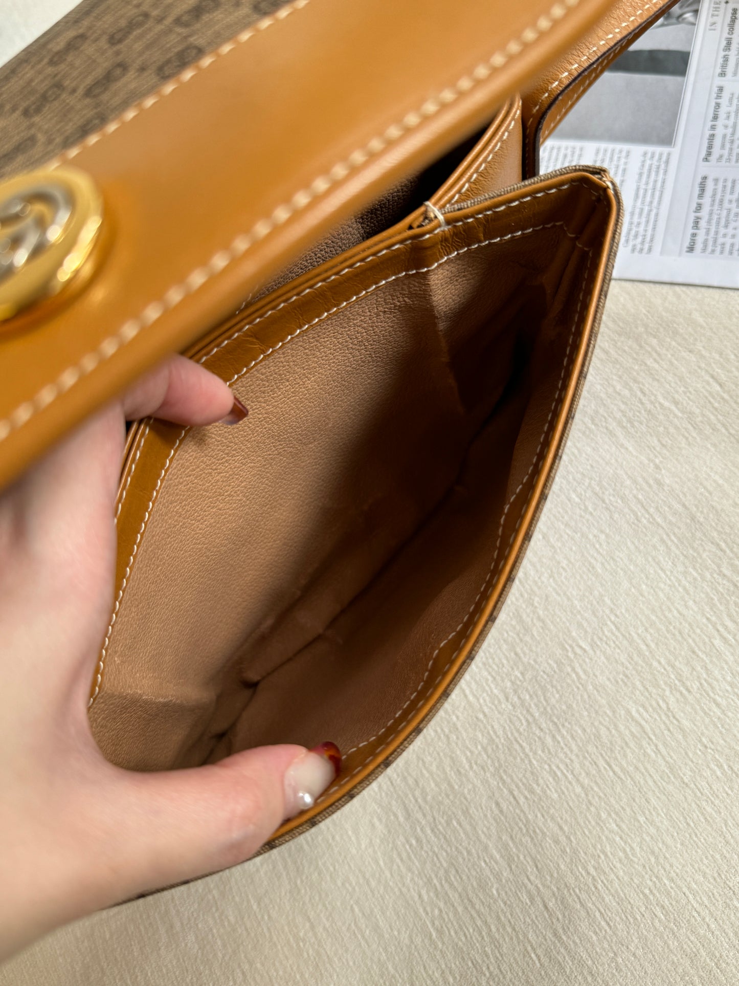 Vintage Gucci 奶茶monogram crossbody