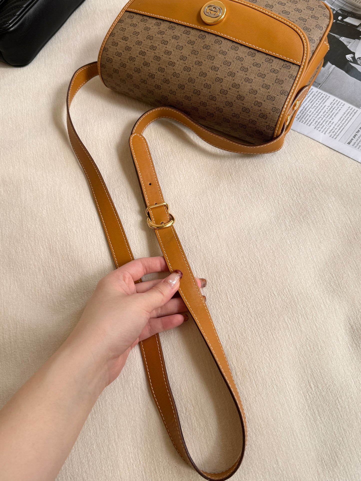 Vintage Gucci 奶茶monogram crossbody
