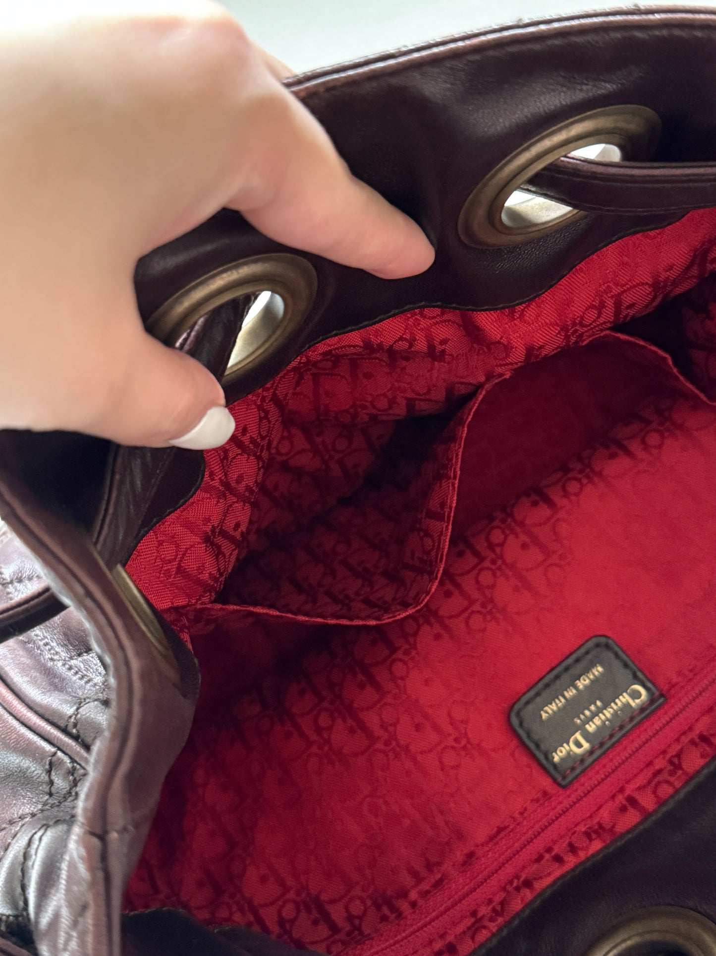 Vintage Dior 小羊皮cannage shoulder bag 25
