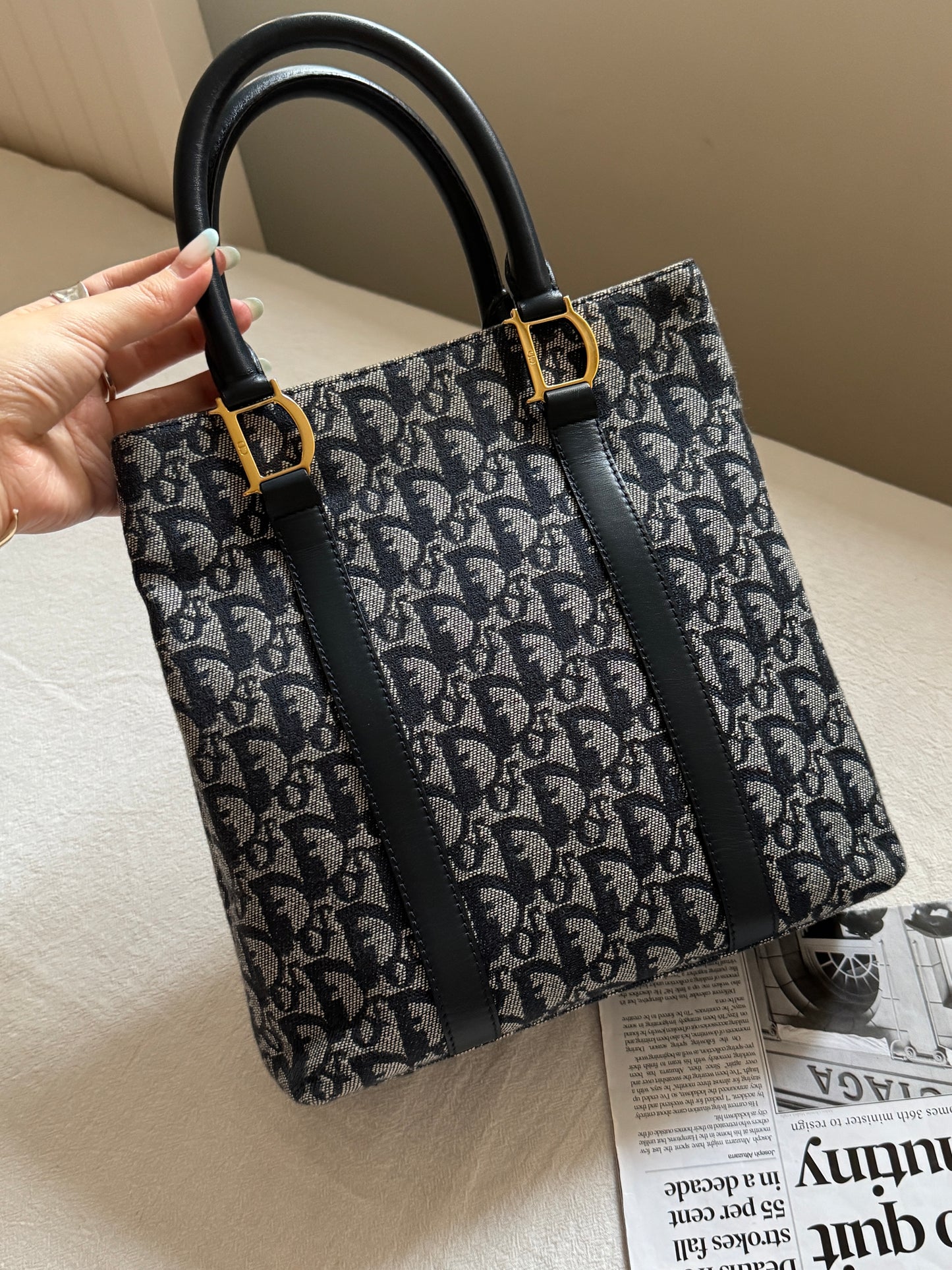 Vintage Dior dark navy trotter tote ⚓️
