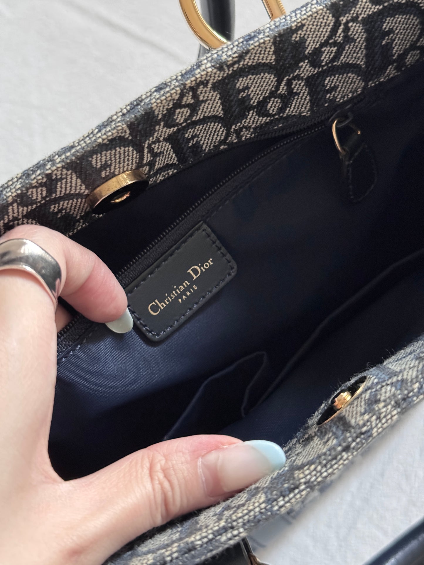 Vintage Dior dark navy trotter tote ⚓️