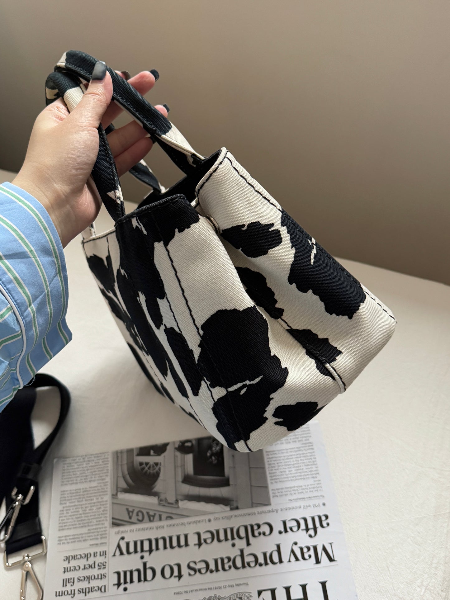 Vintage Prada 奶牛配色2-way tote🐄