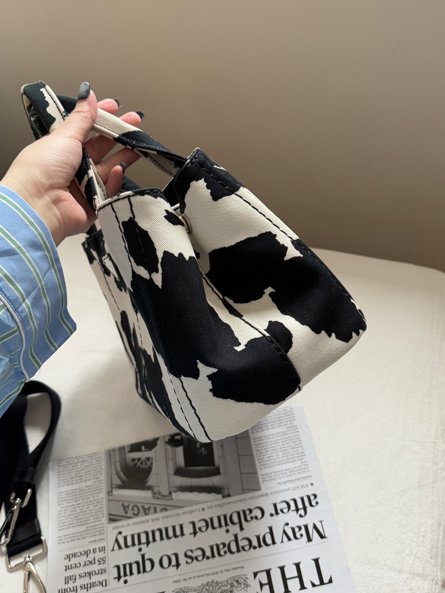 Vintage Prada 奶牛配色2-way tote🐄
