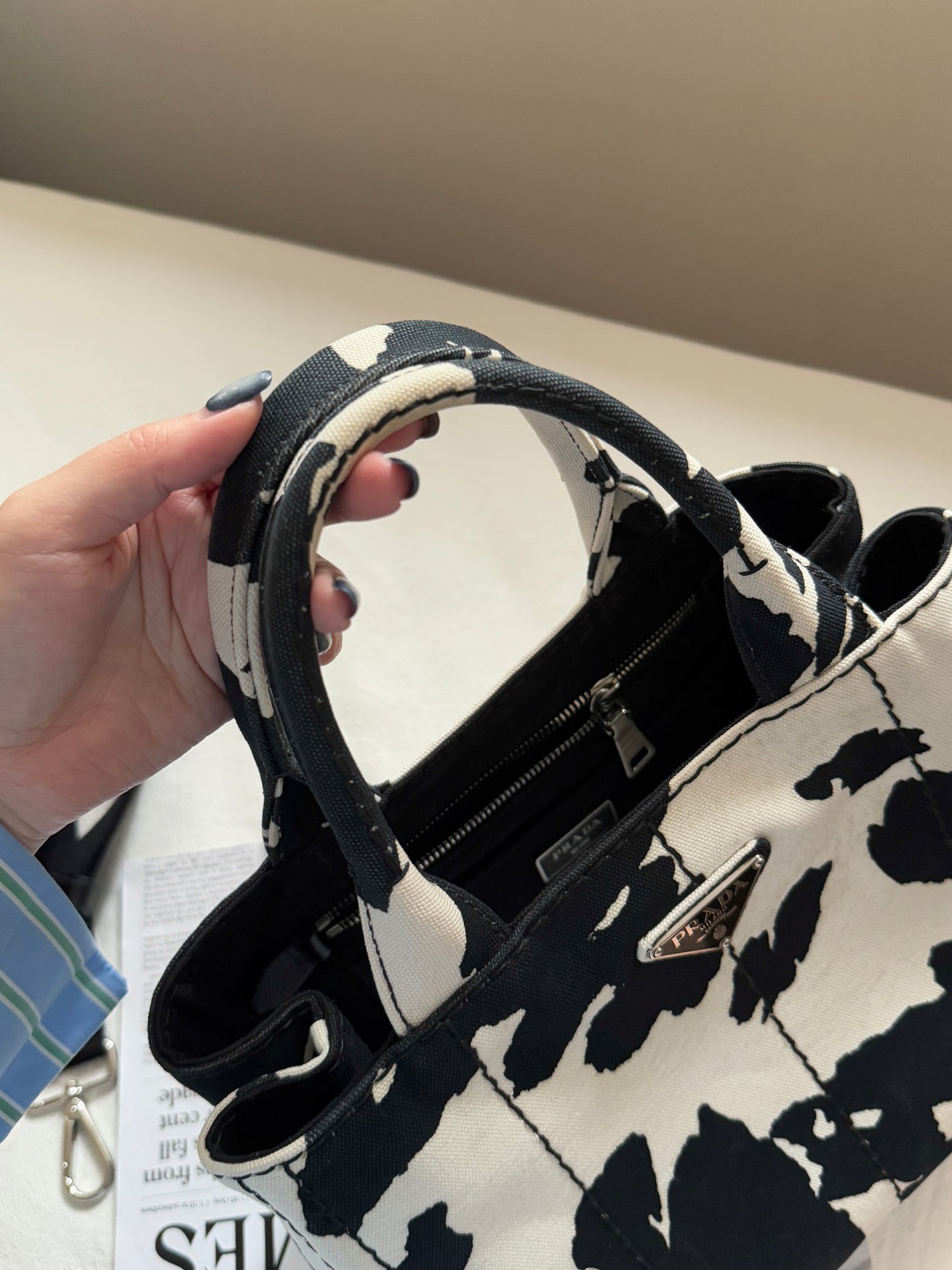 Vintage Prada 奶牛配色2-way tote🐄