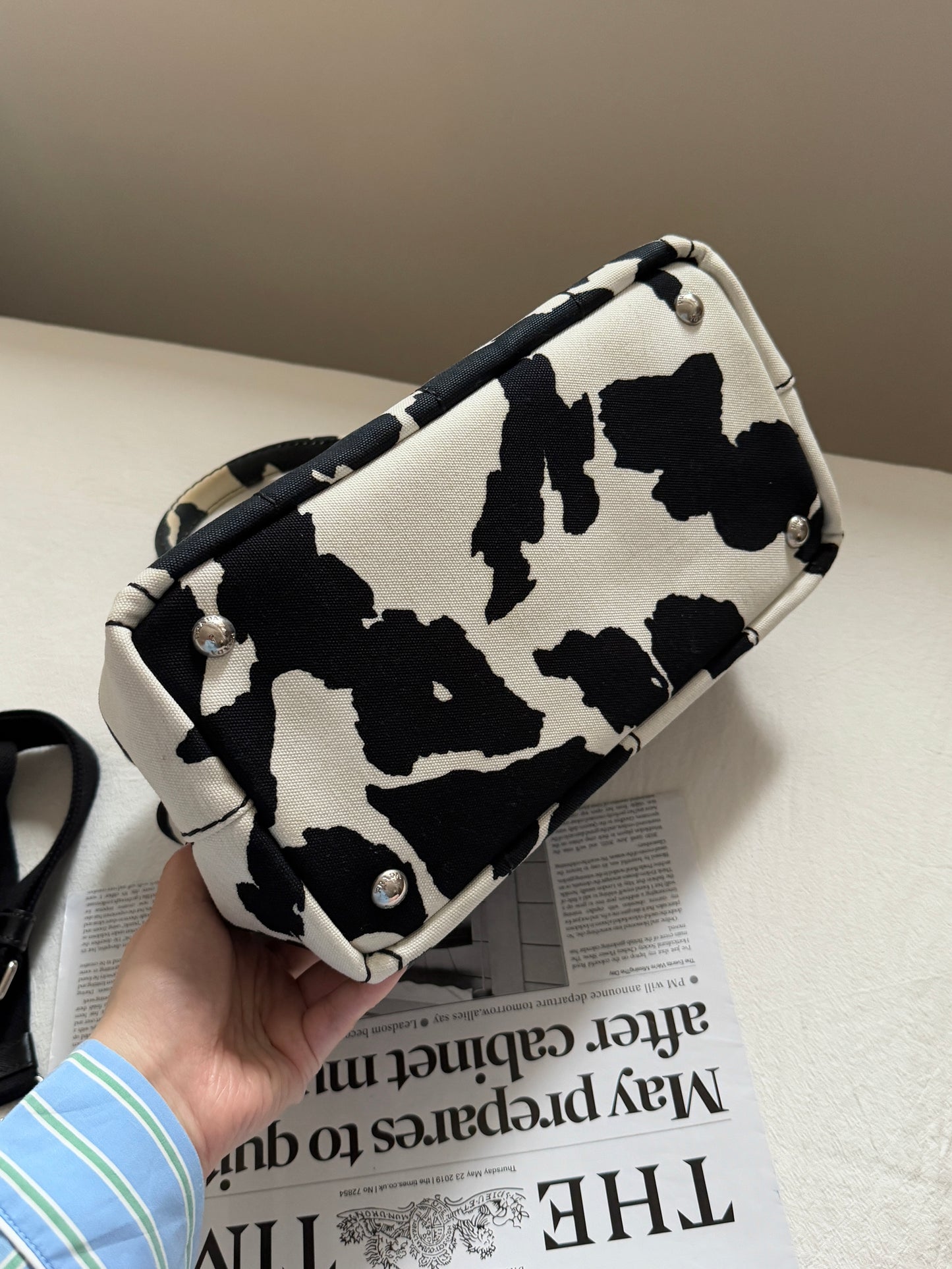 Vintage Prada 奶牛配色2-way tote🐄