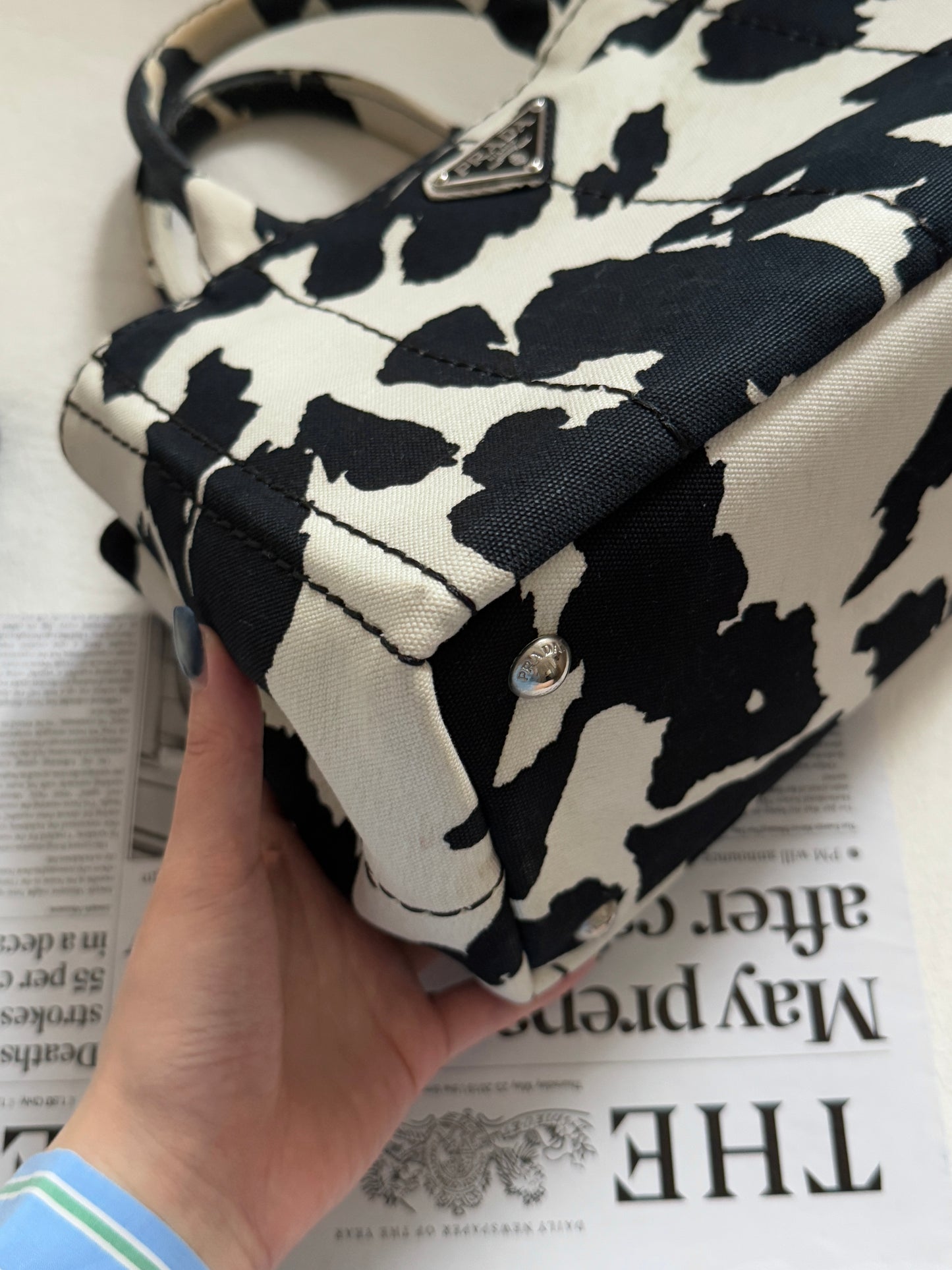 Vintage Prada 奶牛配色2-way tote🐄