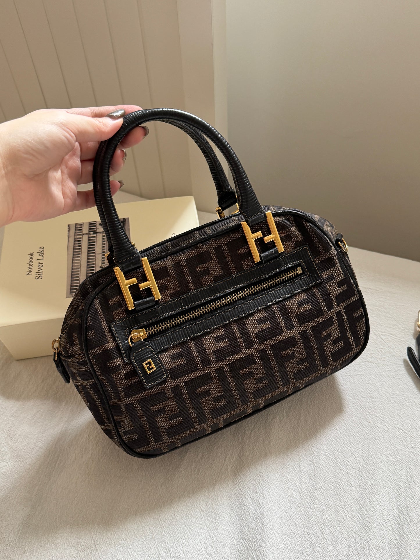 Vintage Fendi FF金扣老花2way bag🍂