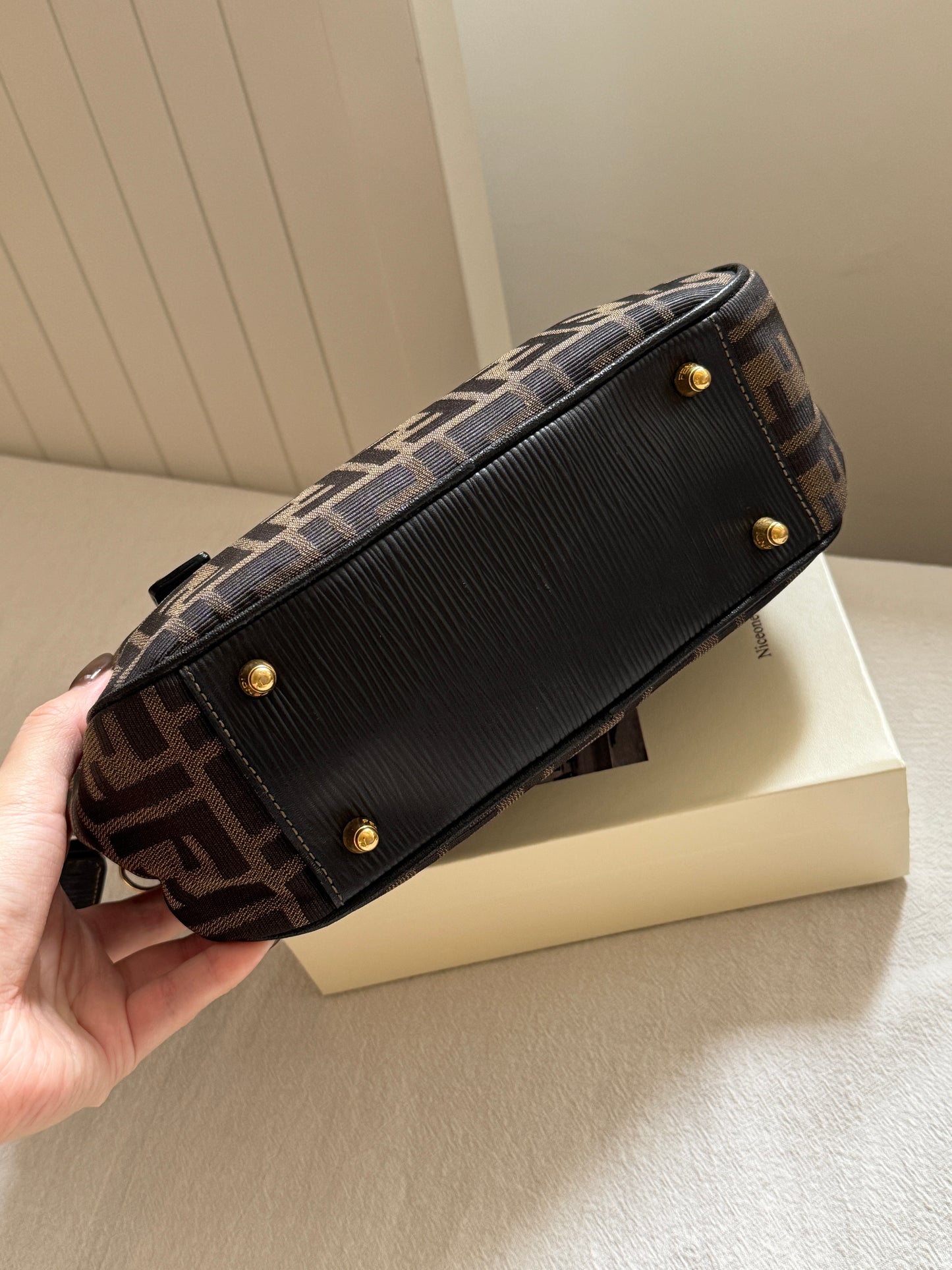 Vintage Fendi FF金扣老花2way bag🍂