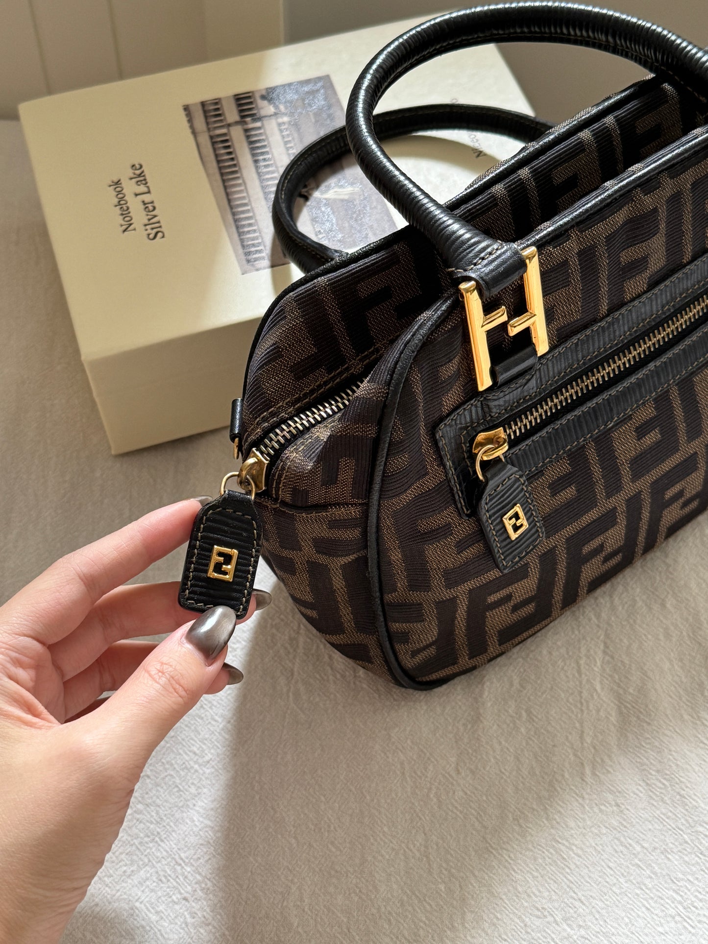 Vintage Fendi FF金扣老花2way bag🍂