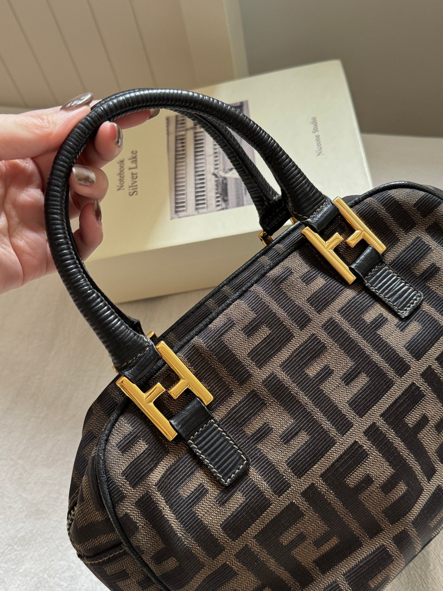 Vintage Fendi FF金扣老花2way bag🍂