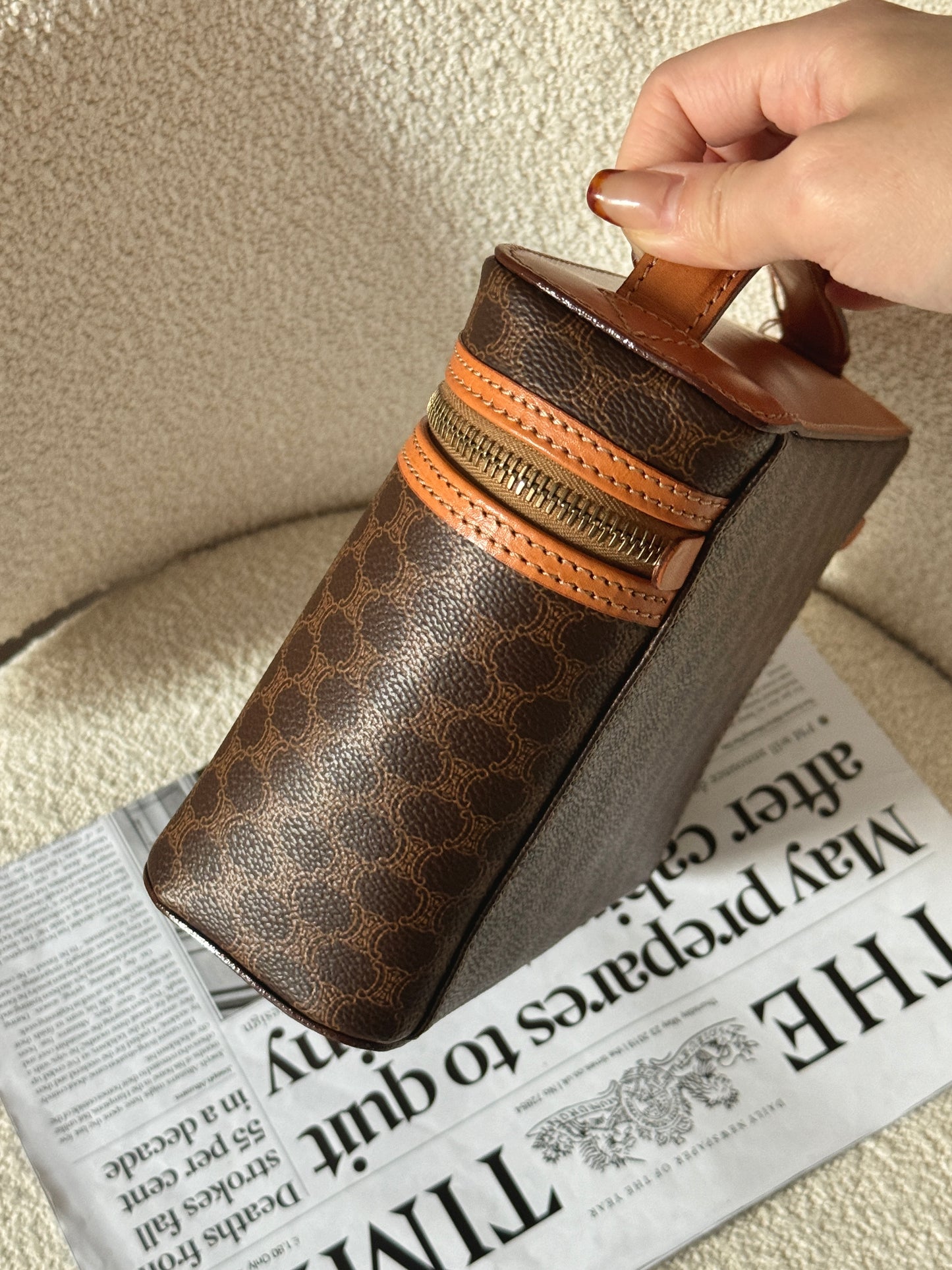 保存品!Vintage Celine macadam老花盒子(送肩帶)🧸