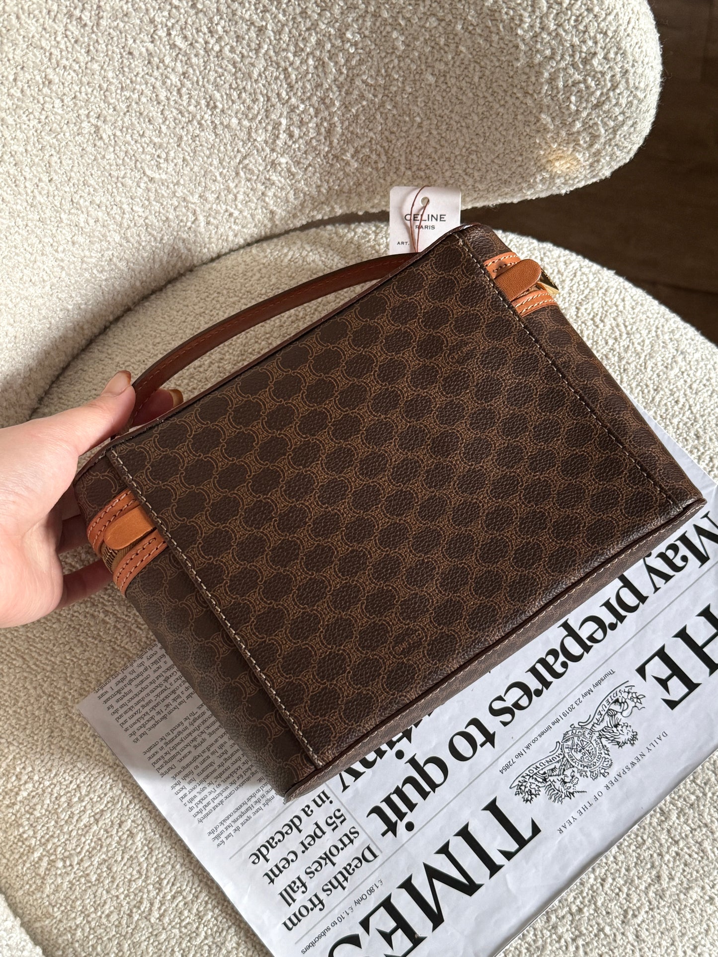 保存品!Vintage Celine macadam老花盒子(送肩帶)🧸