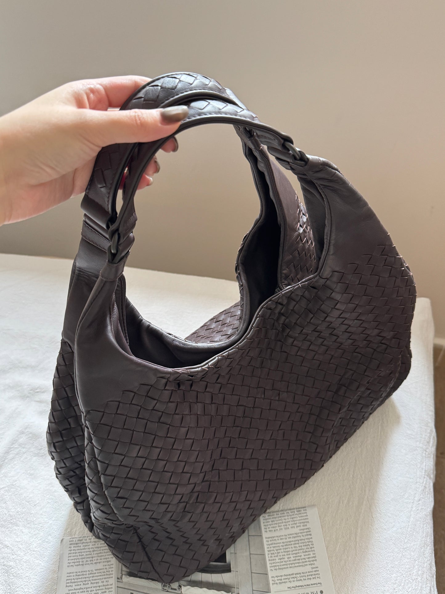 Vintage Bottega Veneta dark brown hobo bag🐻