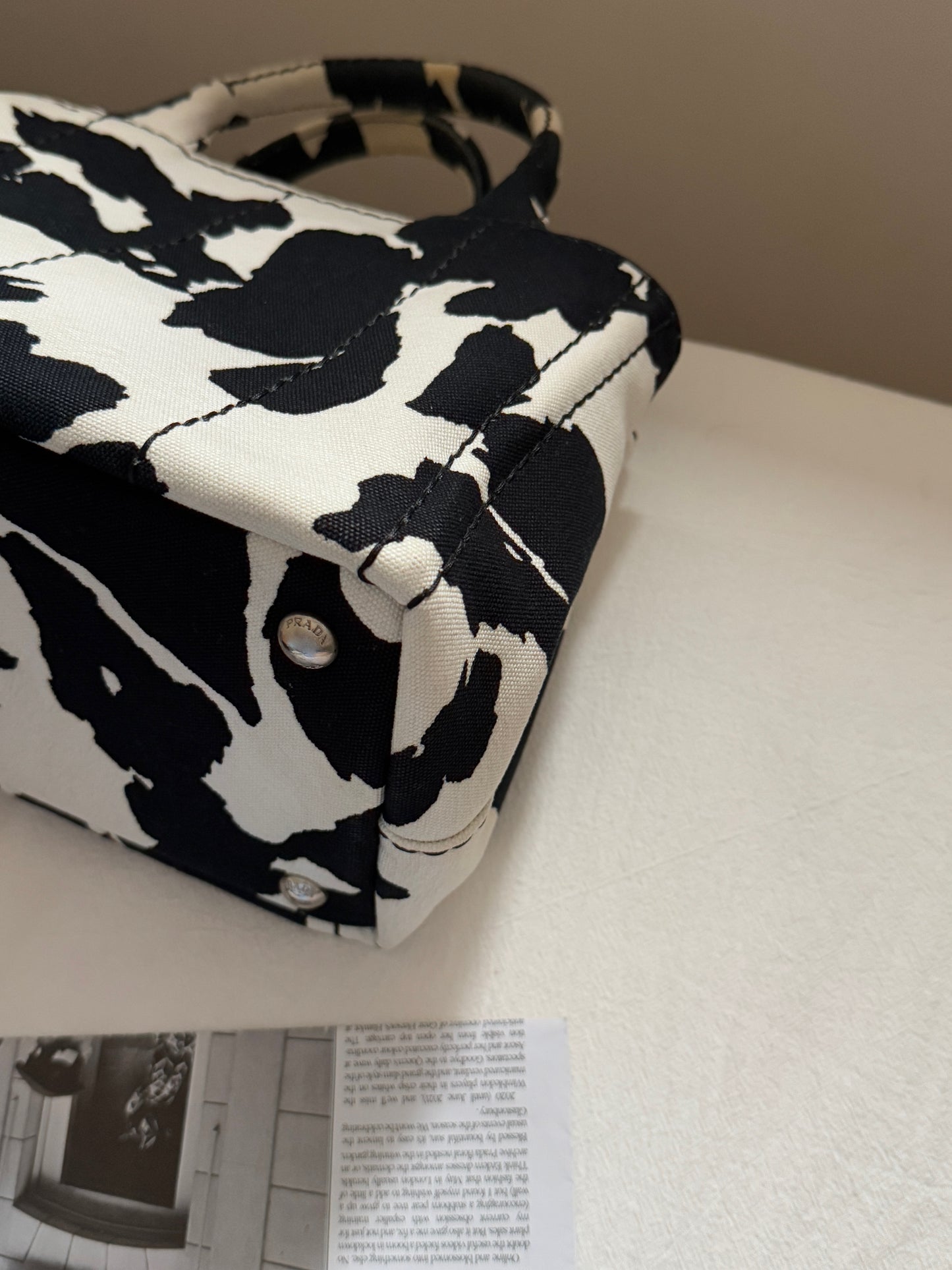 Vintage Prada 奶牛配色2-way tote🐄