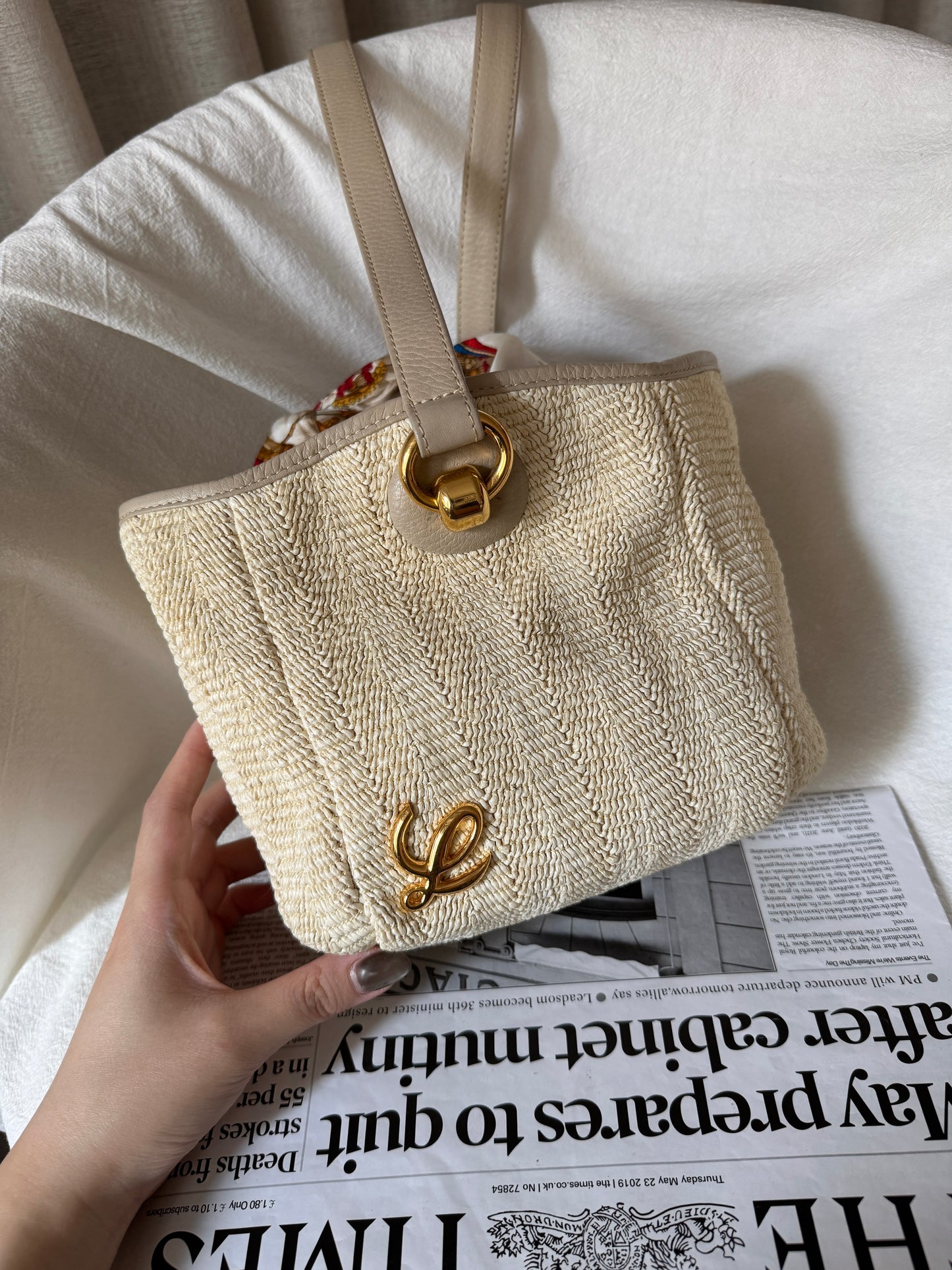 Vintage Loewe raffia crossbody bag🧺