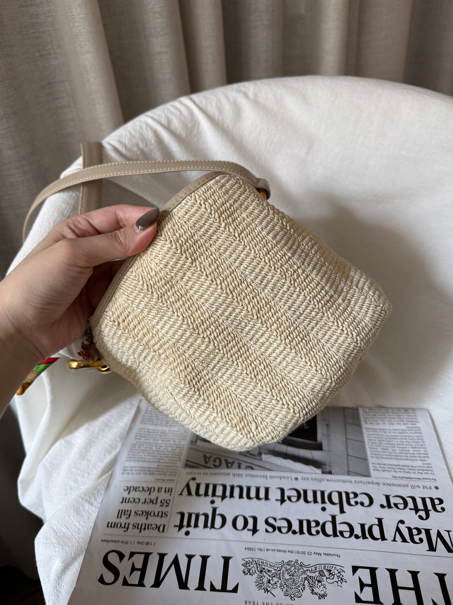 Vintage Loewe raffia crossbody bag🧺