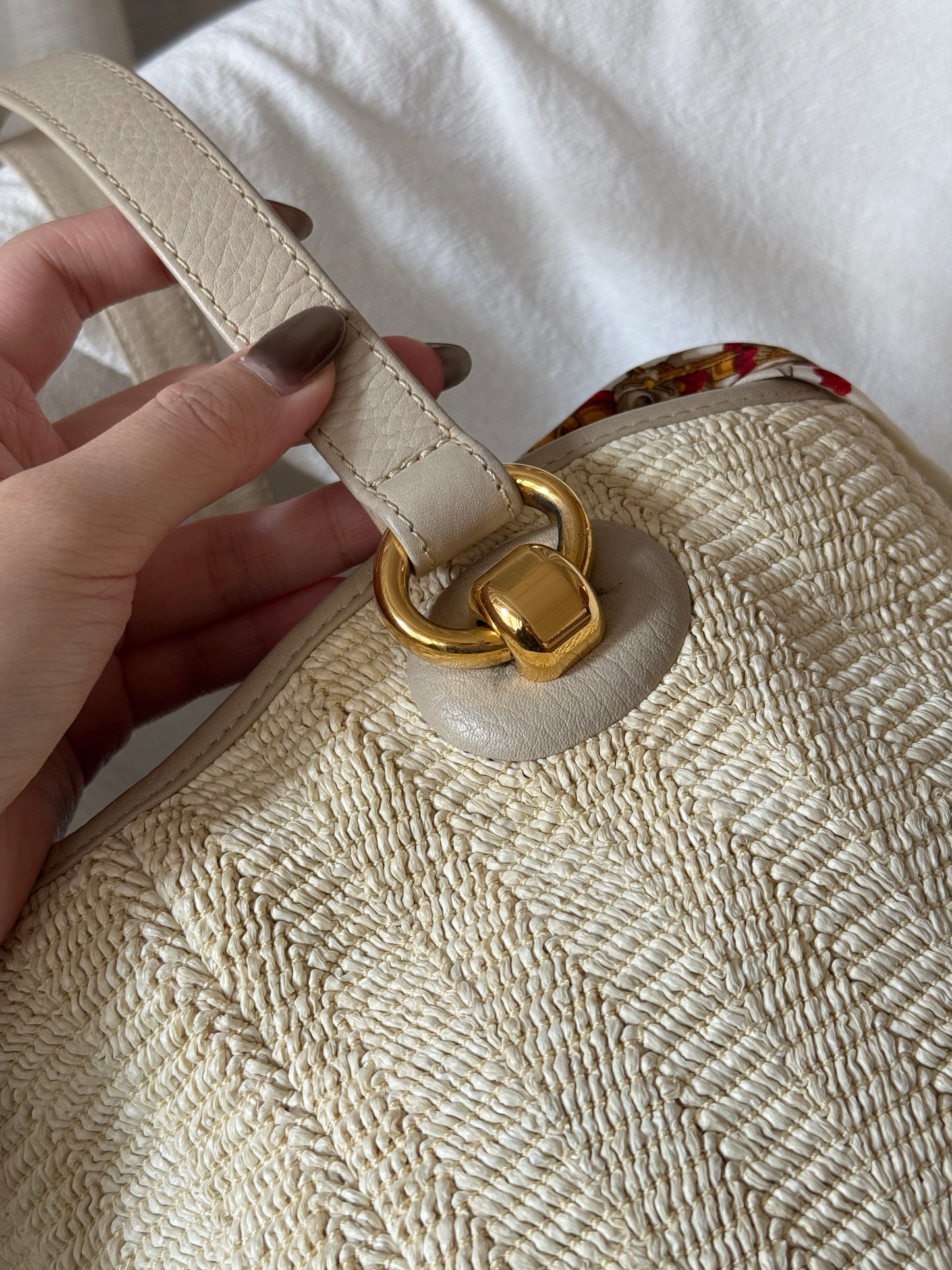 Vintage Loewe raffia crossbody bag🧺