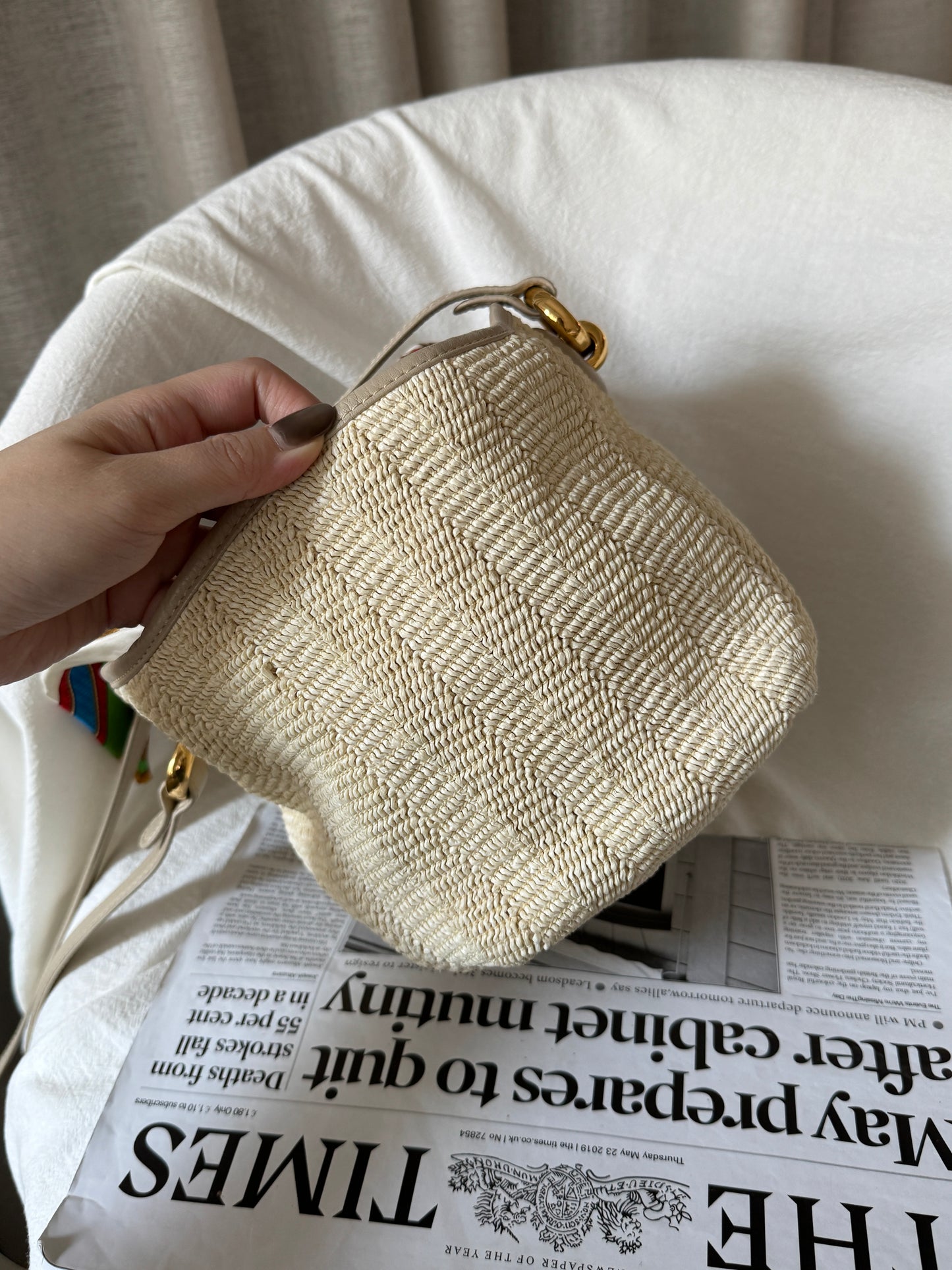 Vintage Loewe raffia crossbody bag🧺