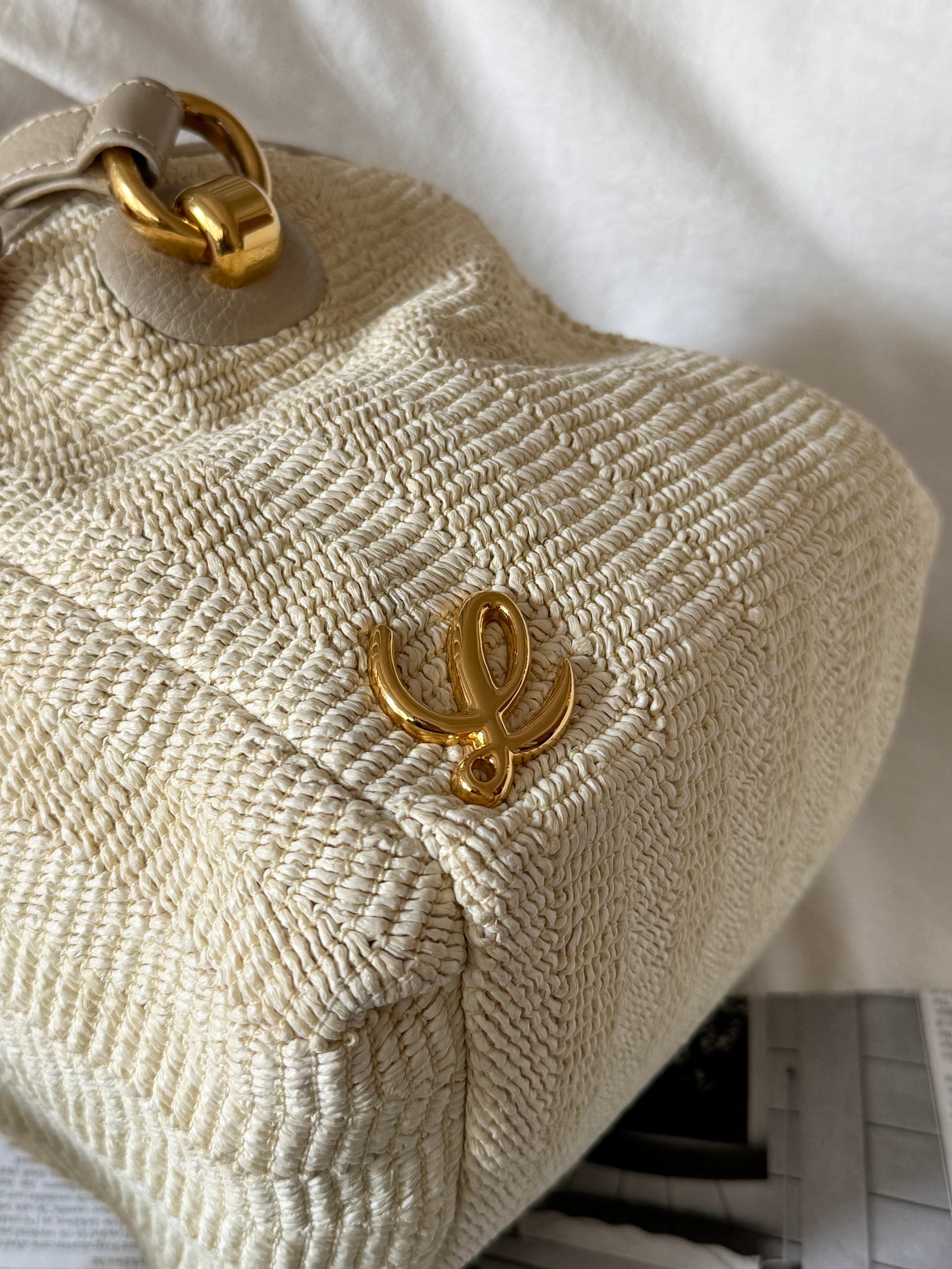 Vintage Loewe raffia crossbody bag🧺