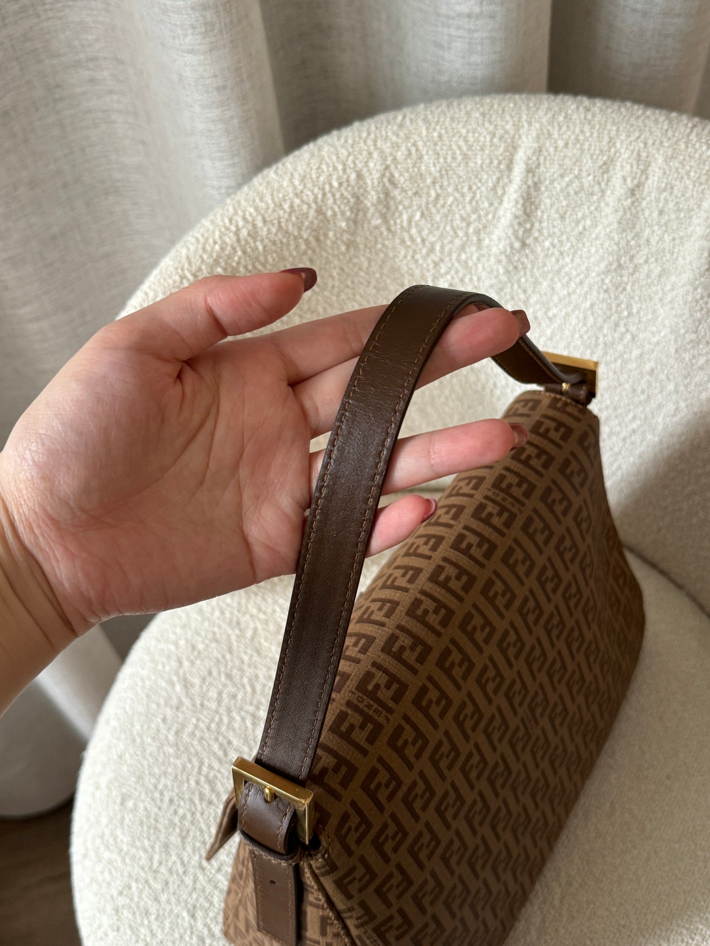 罕有!Vintage Fendi 金扣teddy mama baguette 🥖