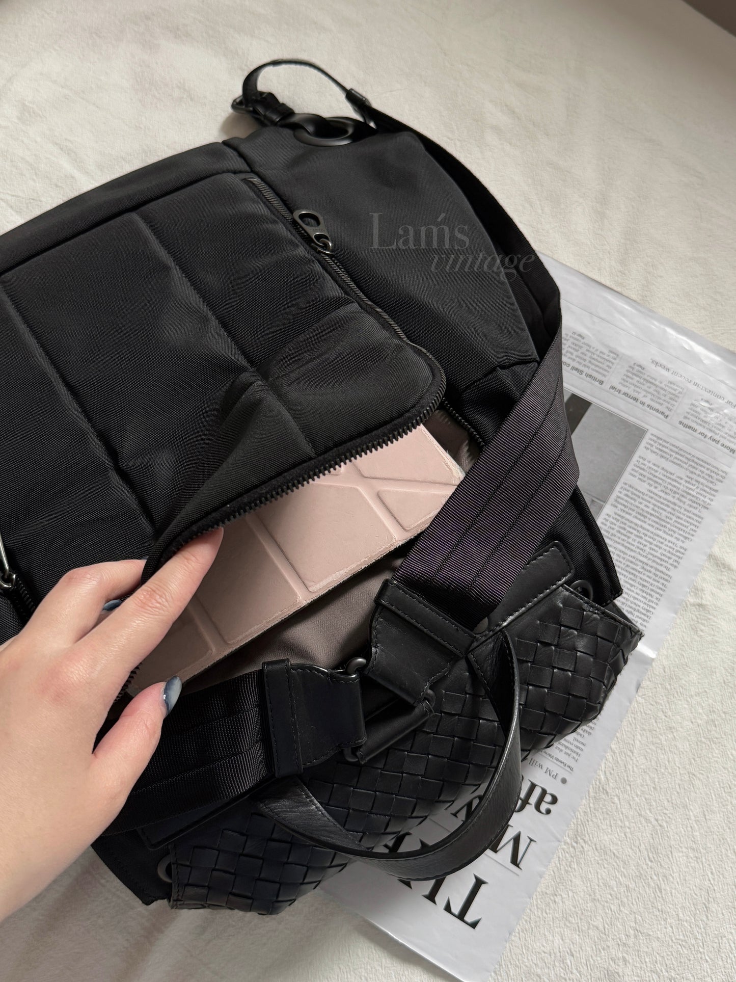 Vintage Bottega Veneta 拼編織皮backpack🏴