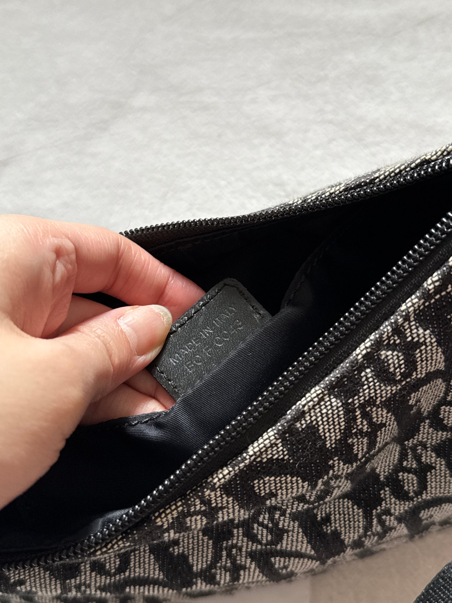 Vintage Dior 黑花銀扣trotter shoulder bag