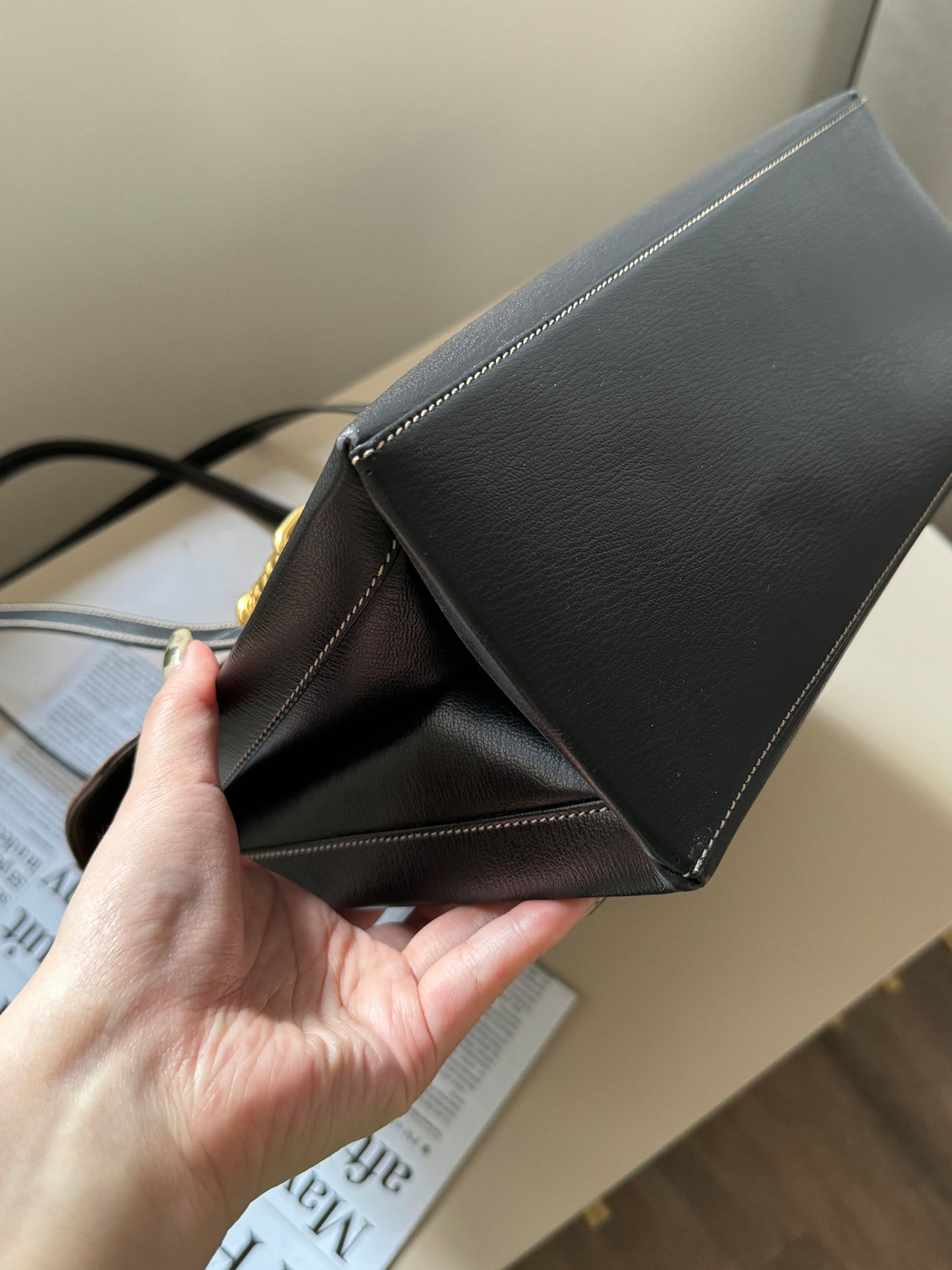 Vintage Loewe 蛇骨leather shoulder bag🤎