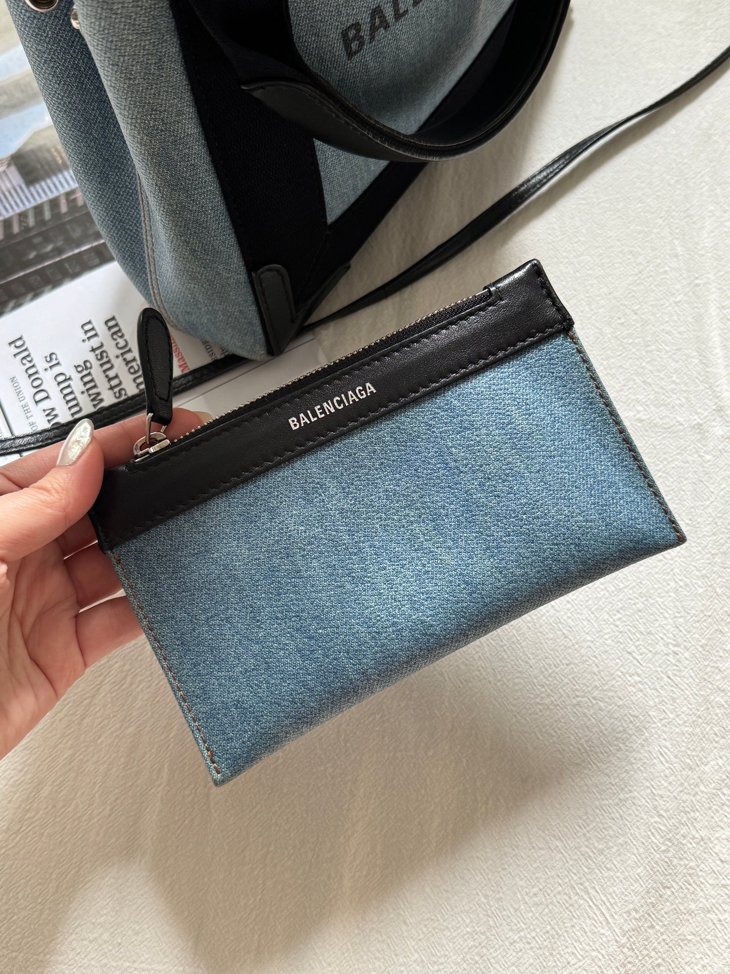 Pre-owned Balenciaga XS cabas denim