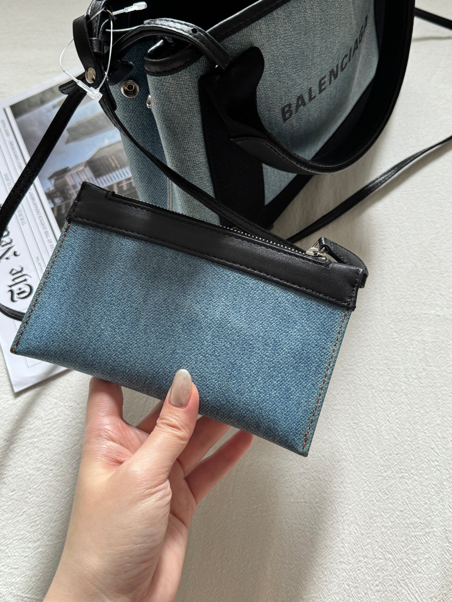 Pre-owned Balenciaga XS cabas denim