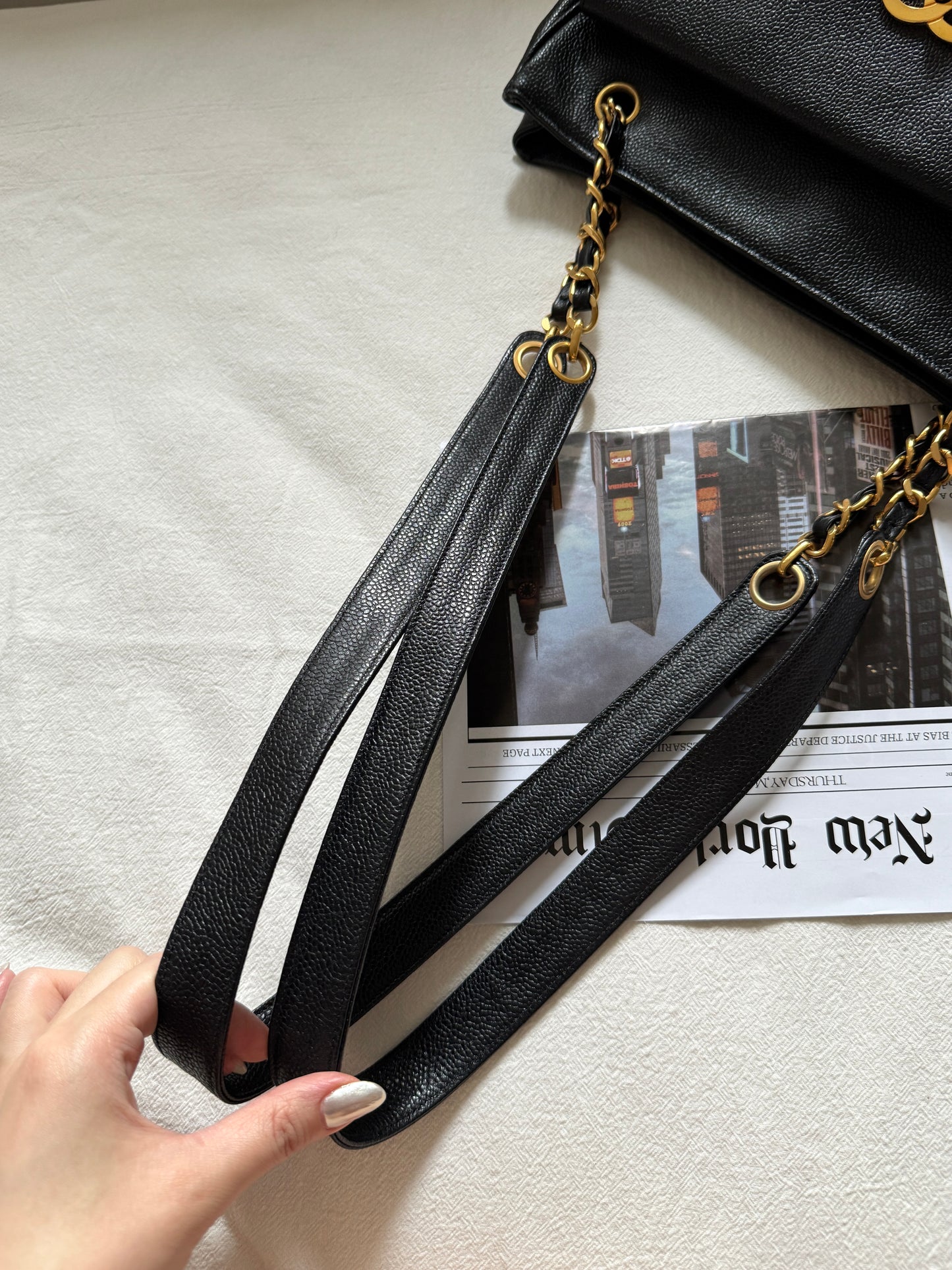 Vintage Chanel caviar leather奶粉袋