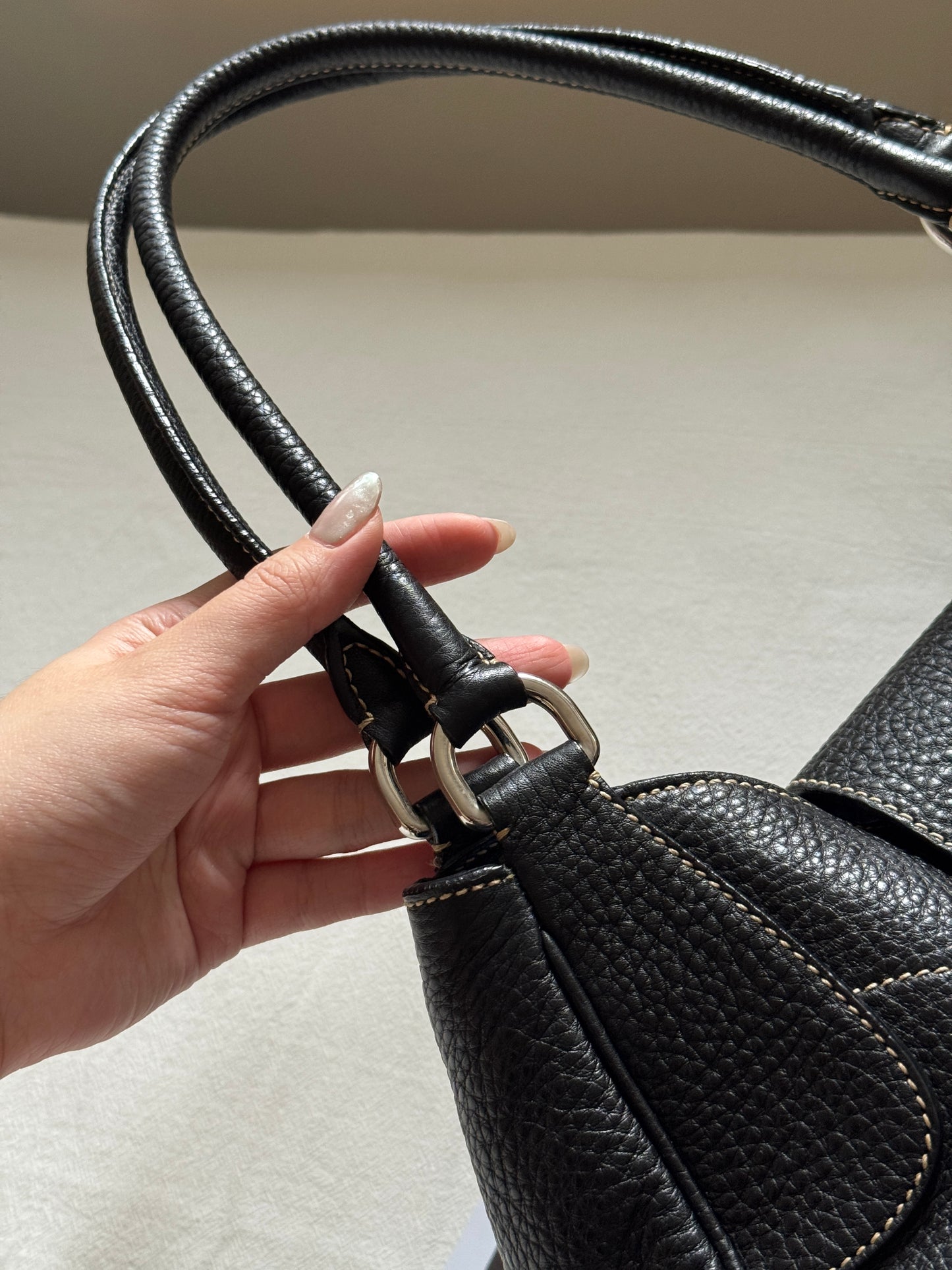 Vintage Prada 黑銀機車hobo bag🏍️