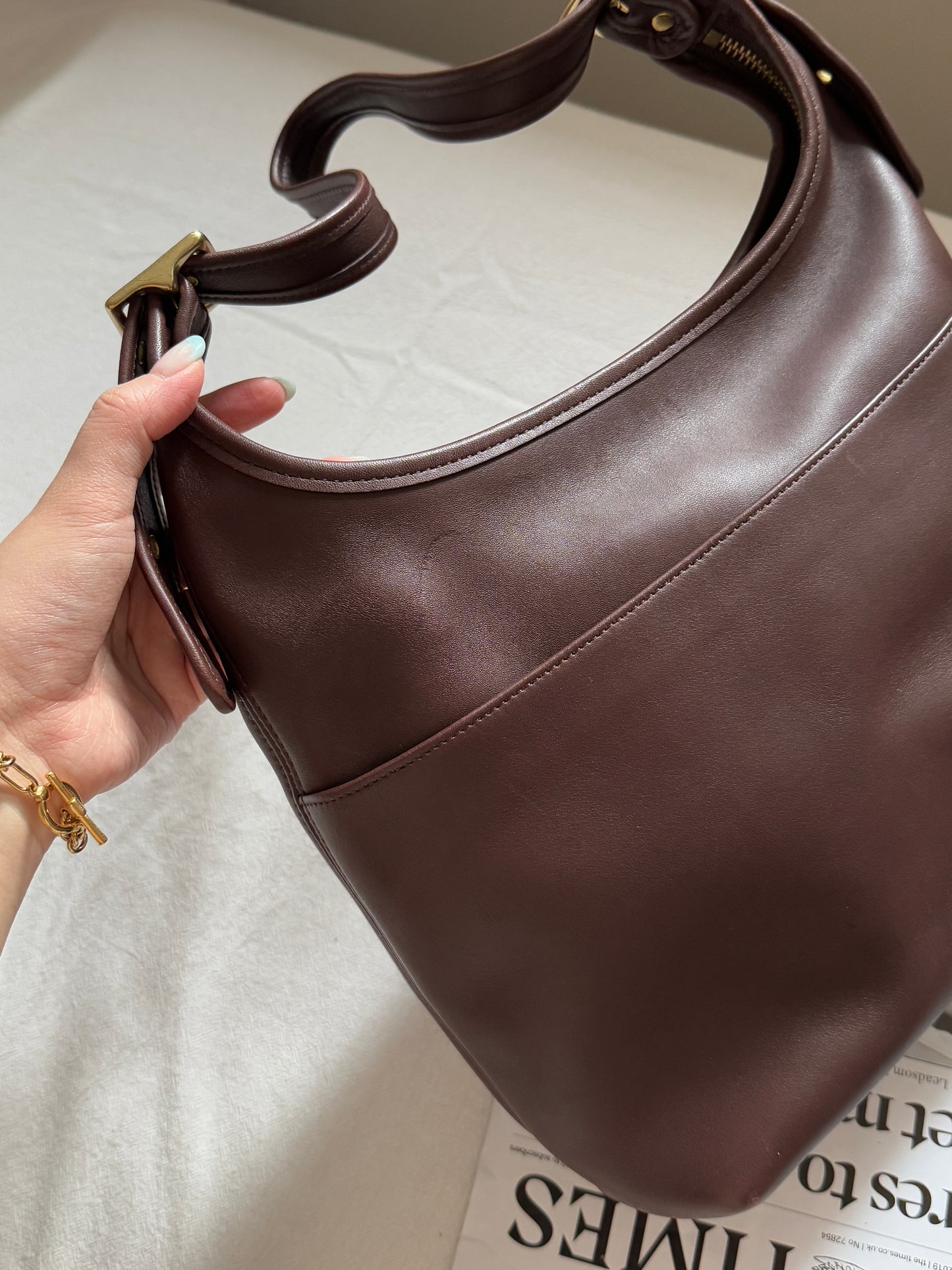 Vintage old Coach 紅棕hobo bag⚾️