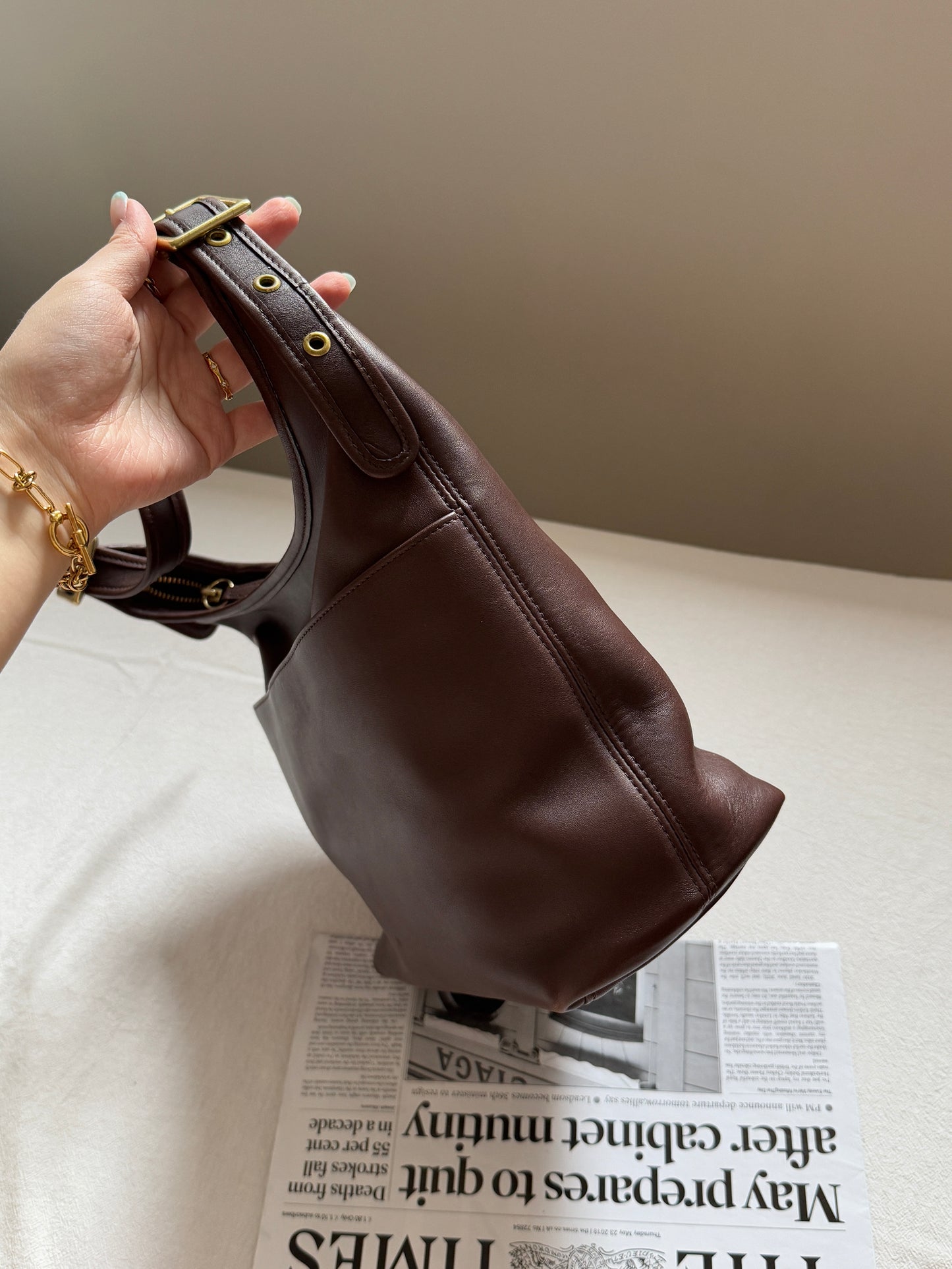 Vintage old Coach 紅棕hobo bag⚾️