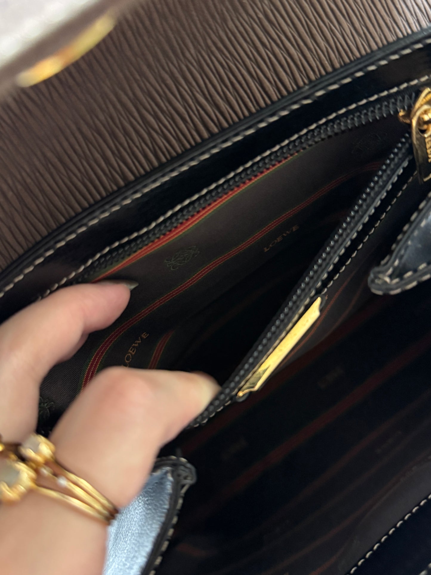 Vintage Loewe velazquez蛇骨kelly 黑色