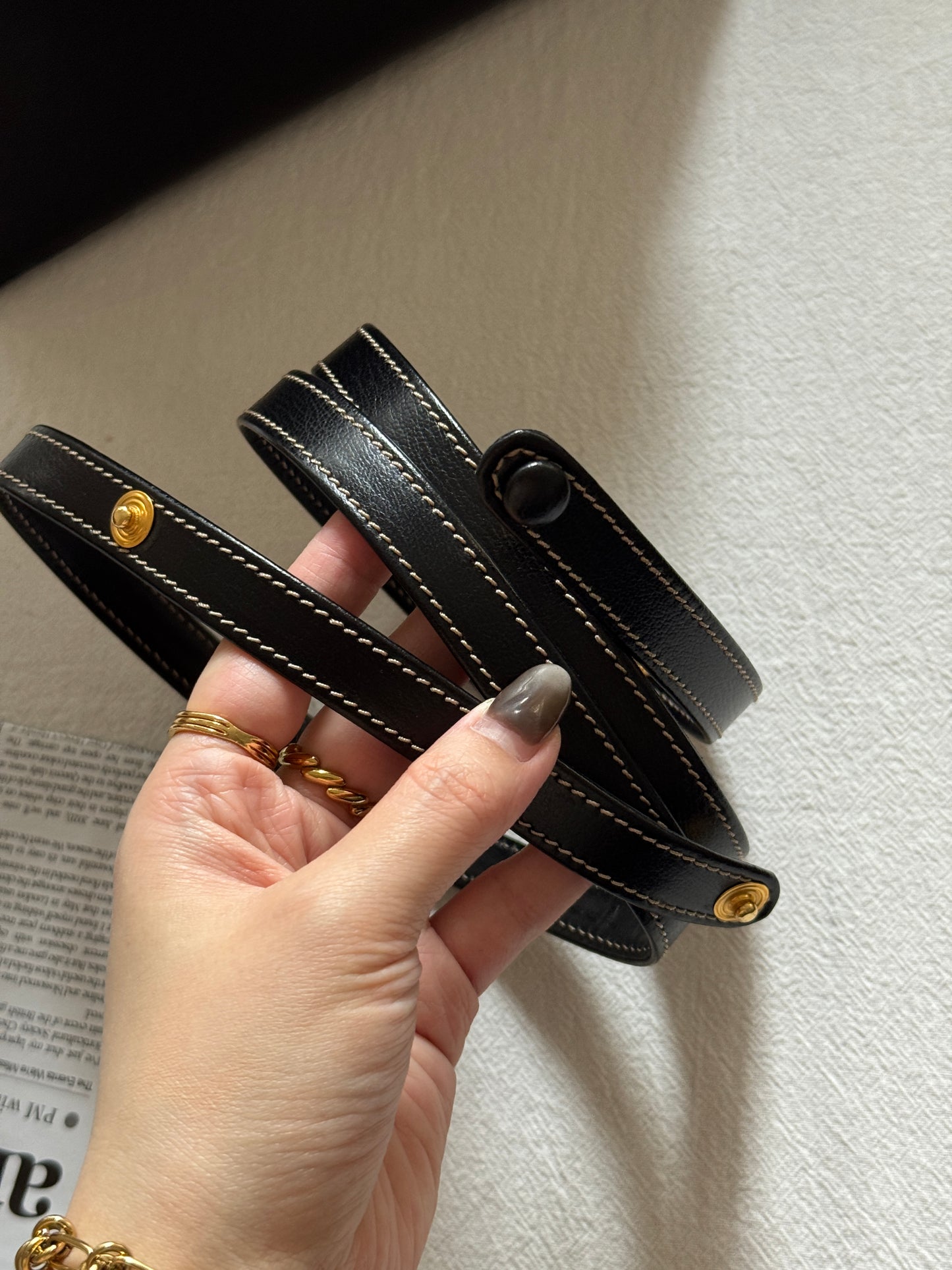 Vintage Loewe velazquez蛇骨kelly 黑色