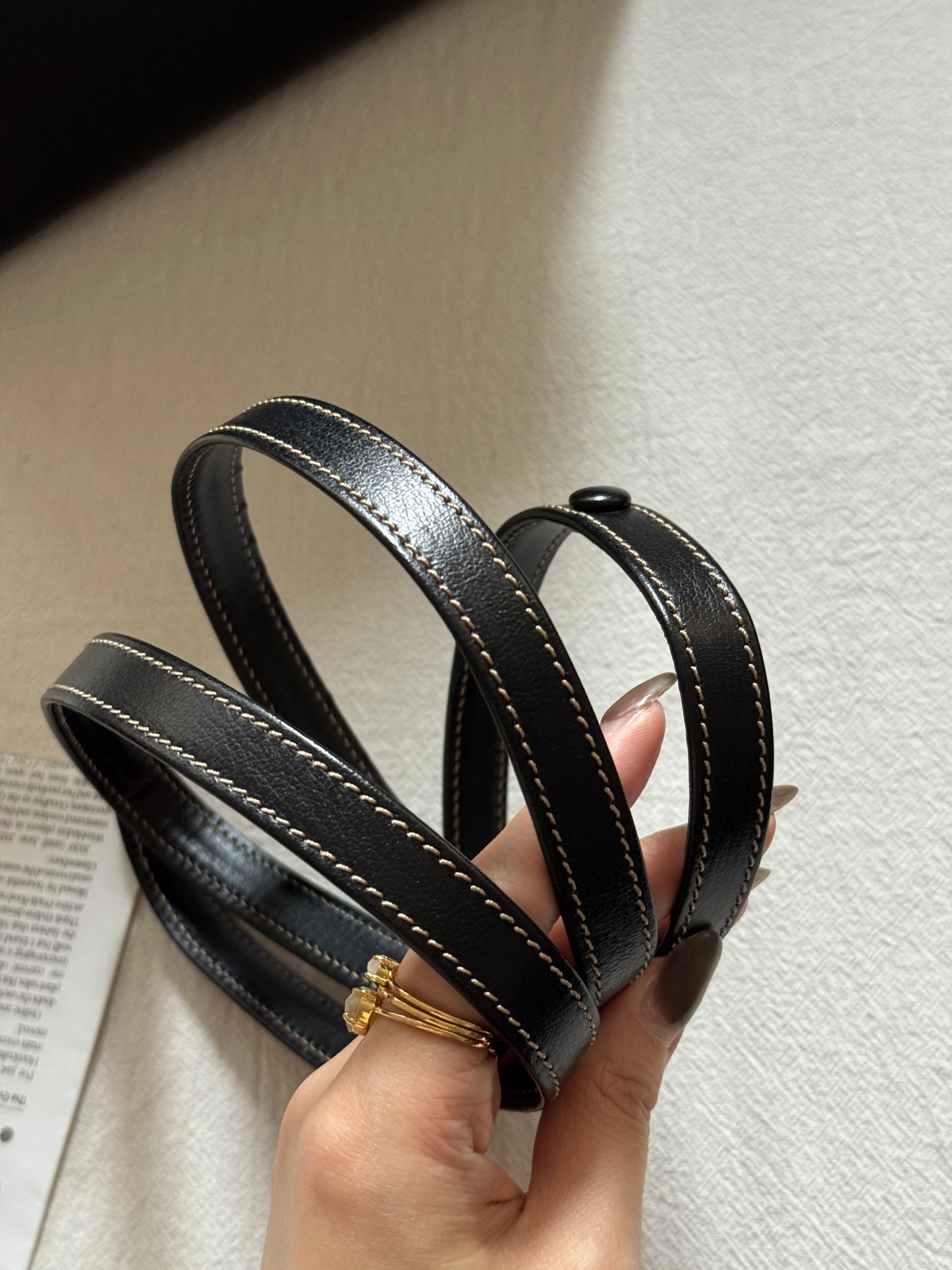 Vintage Loewe velazquez蛇骨kelly 黑色