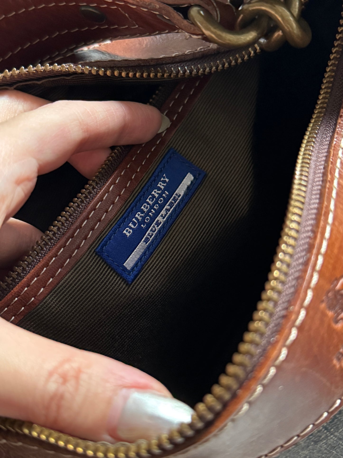 Vintage Burberry denim hobo bag