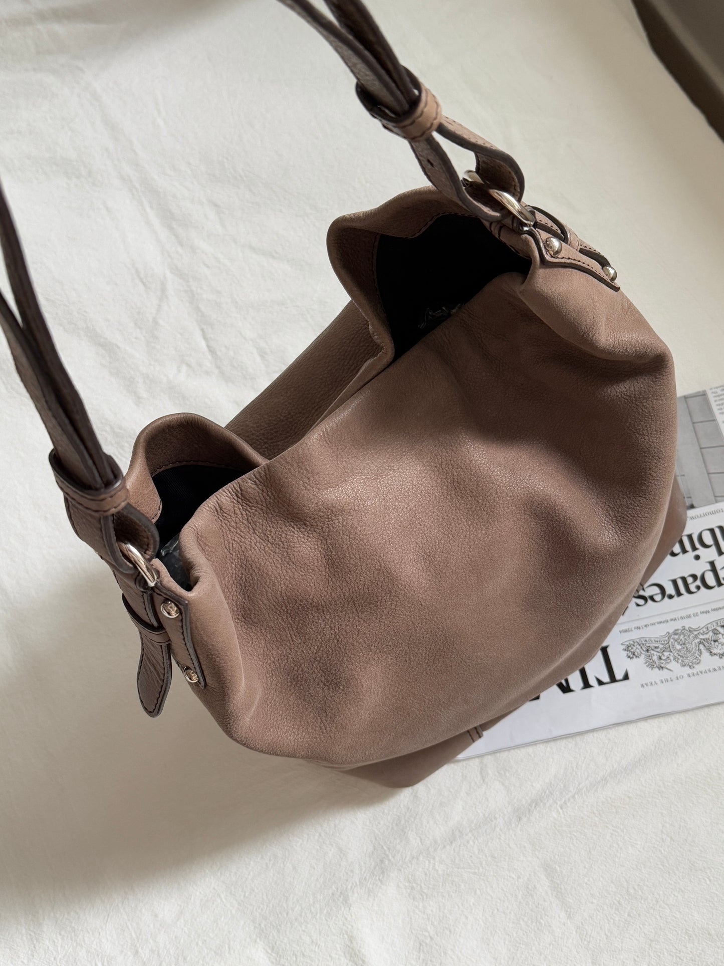 Vintage Loewe 大象灰啡單肩hobo bag🐘