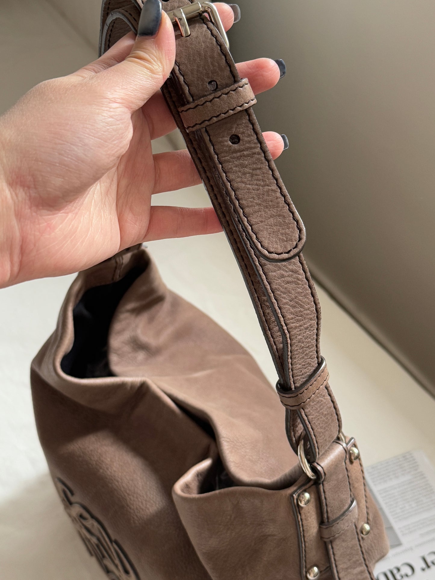 Vintage Loewe 大象灰啡單肩hobo bag🐘