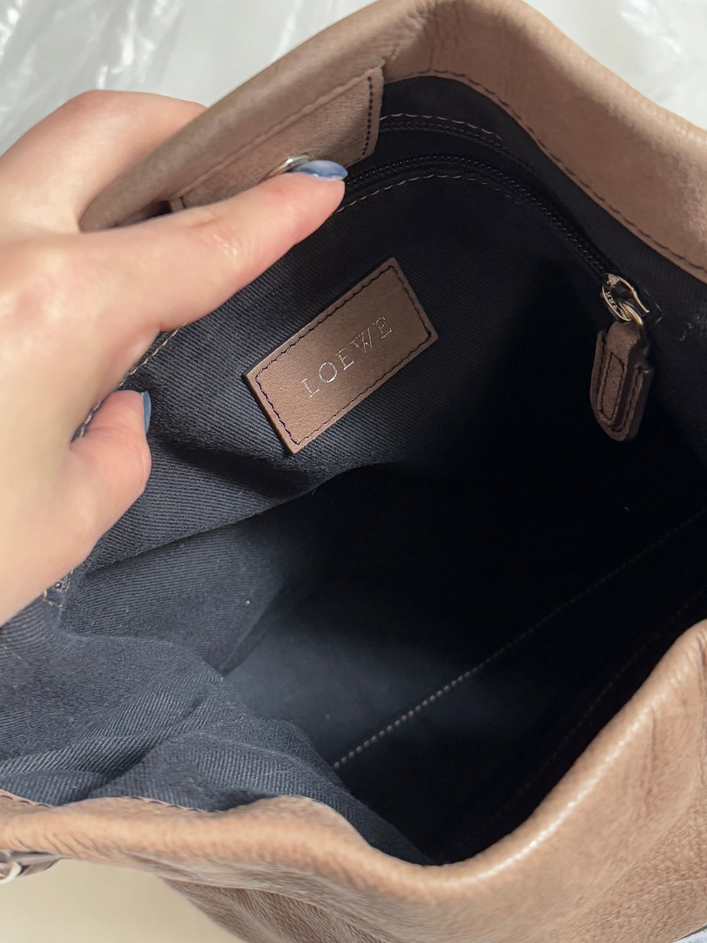 Vintage Loewe 大象灰啡單肩hobo bag🐘