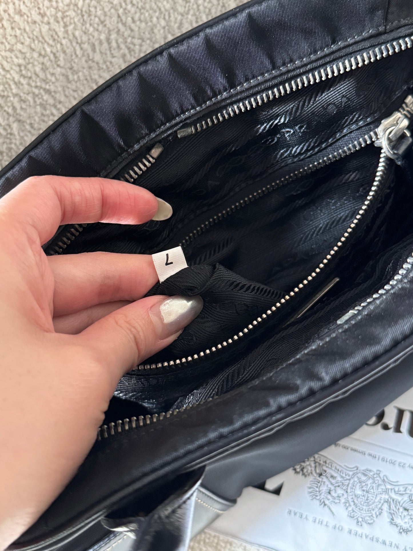 Vintage Prada nylon leather shoulder bag