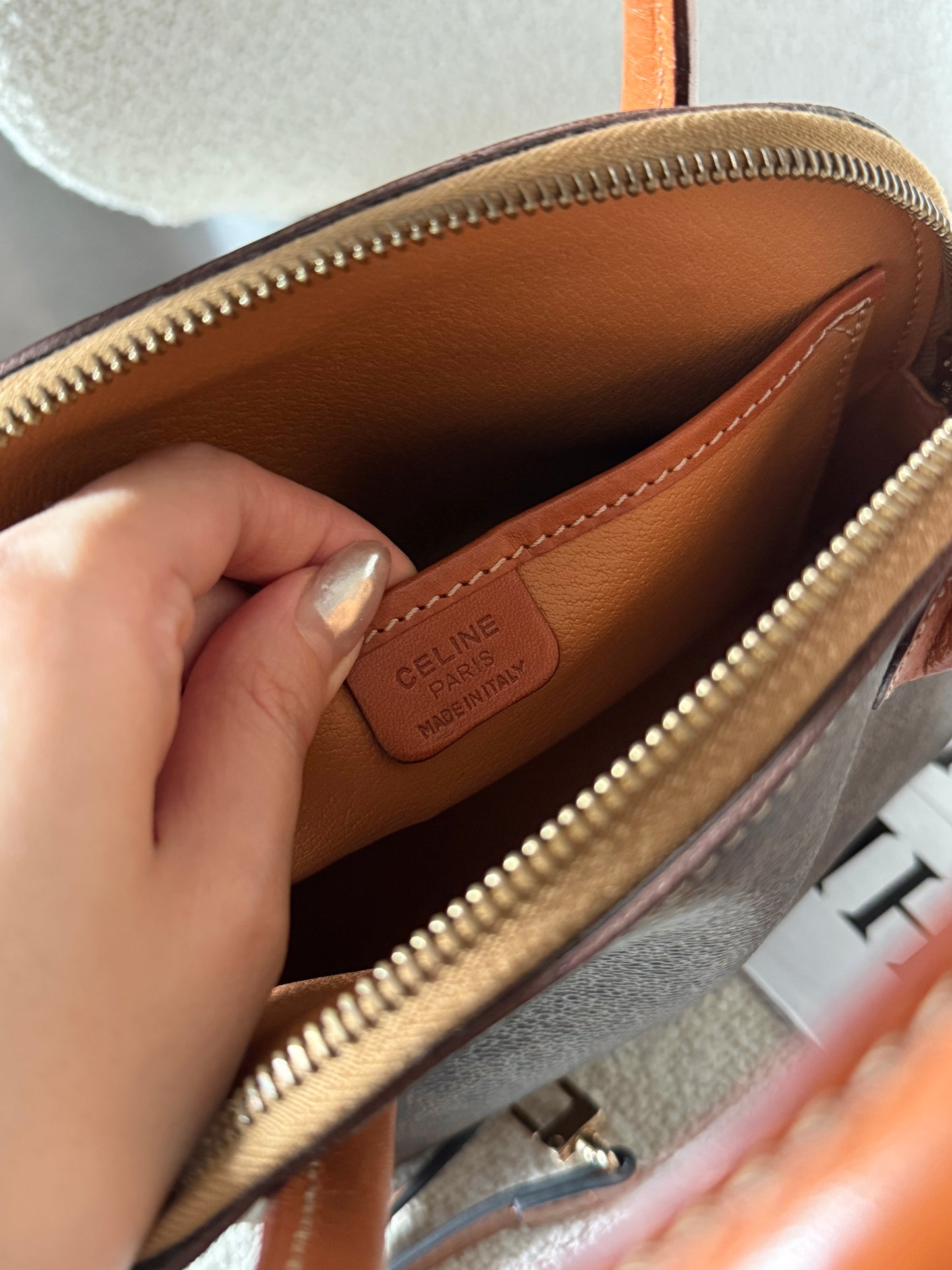 Vintage Celine 2-way macadam alma bag