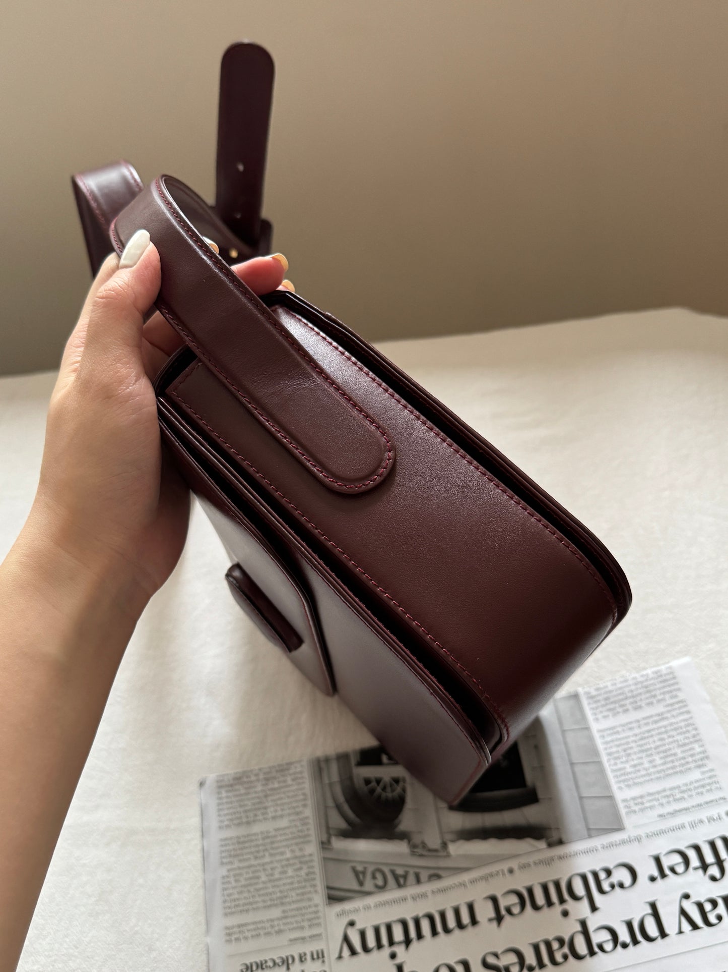 Vintage Cartier波爾多紅 turnlock box bag🍷