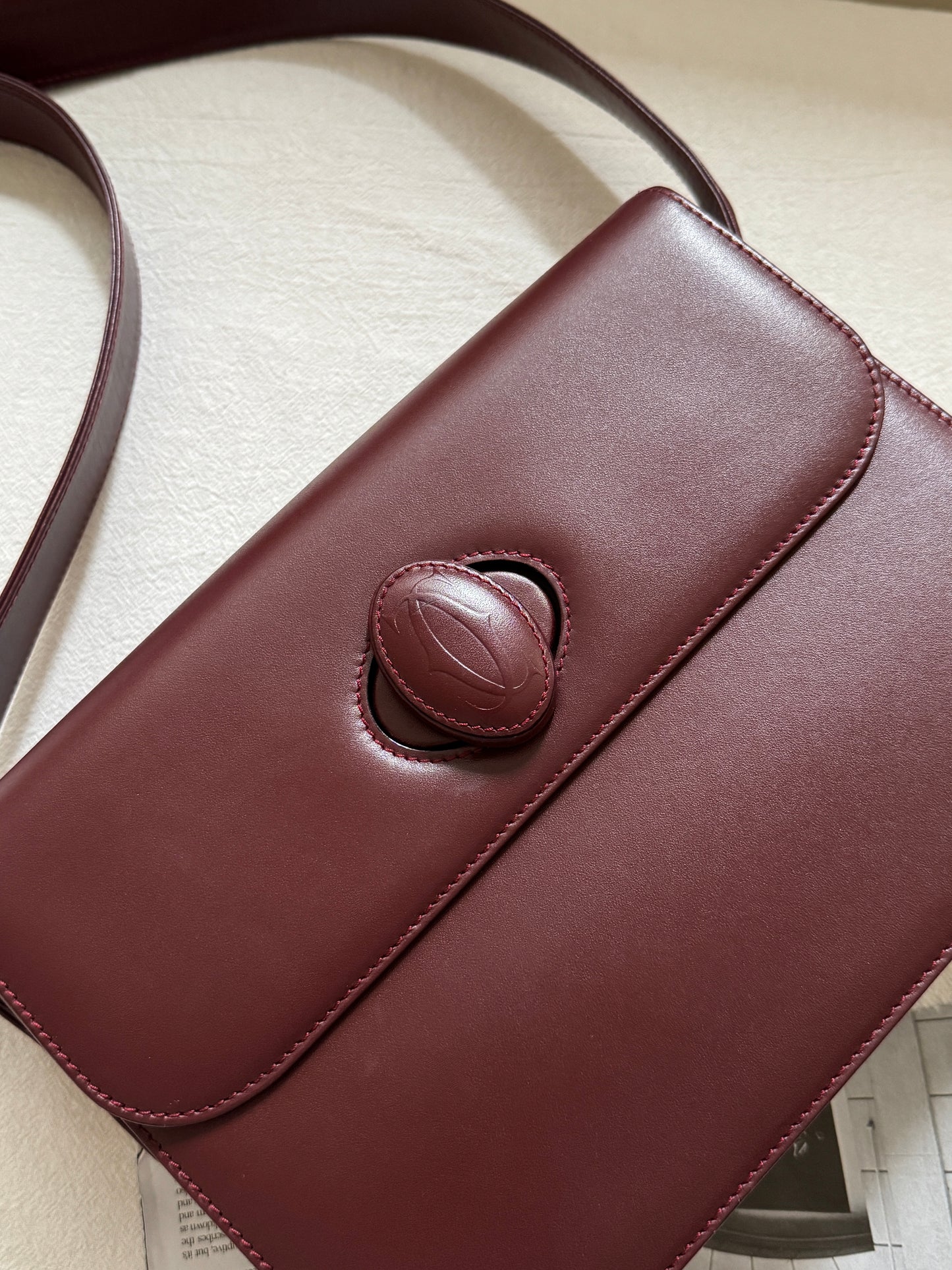 Vintage Cartier波爾多紅 turnlock box bag🍷