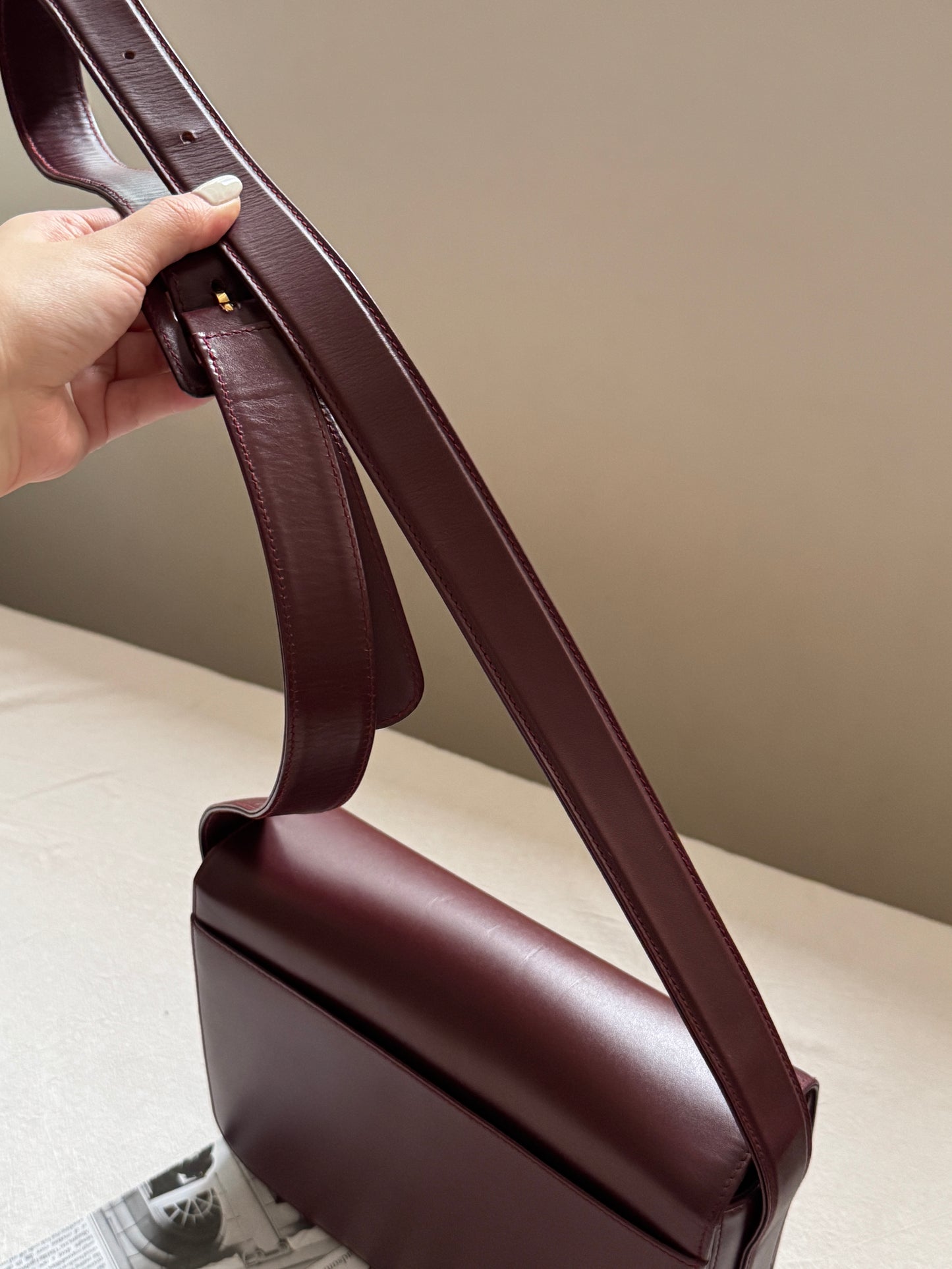 Vintage Cartier波爾多紅 turnlock box bag🍷