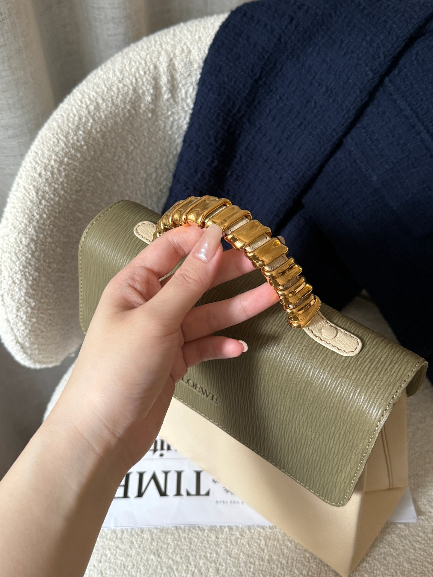 罕有!Vintage Loewe 抹茶綠蛇骨kelly 2-way